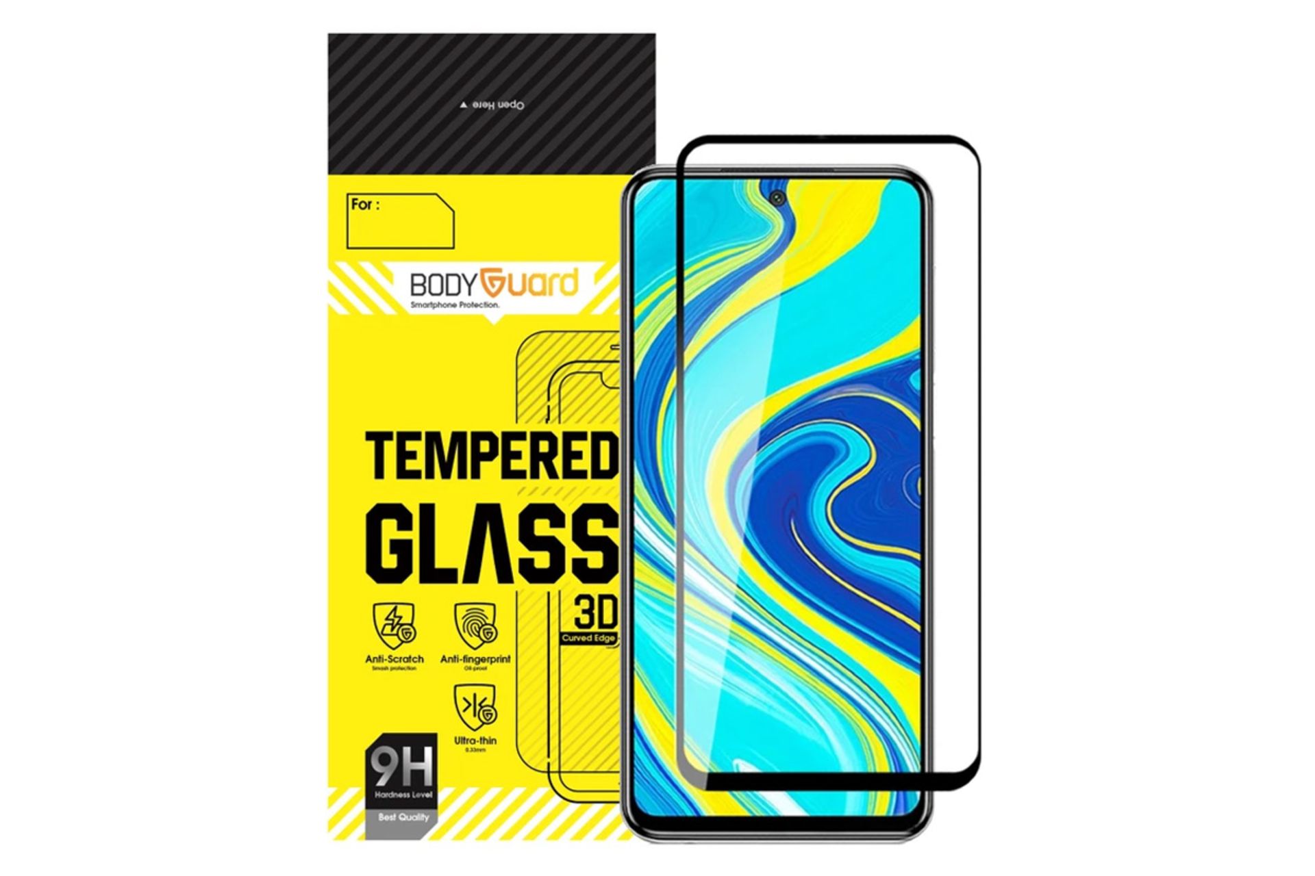 شفافیت محافظ صفحه نمایش گوشی بادیگارد مدل FX مناسب شیائومی Redmi Note 9 Pro Max