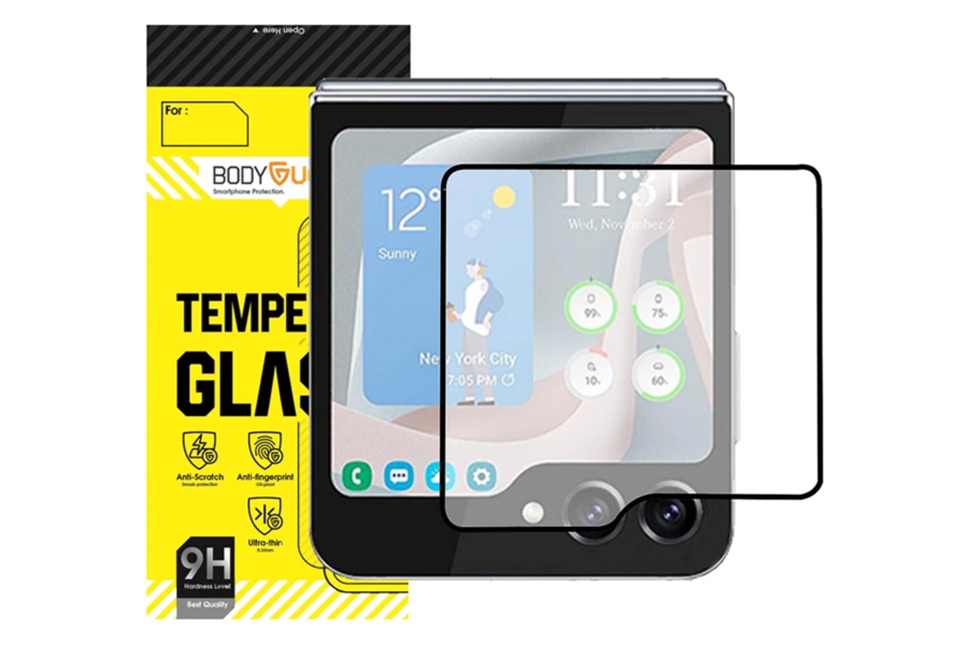 محافظ صفحه نمایش گوشی بادیگارد مدل FS مناسب سامسونگ Galaxy Z Flip5 نمایشگر بیرونی