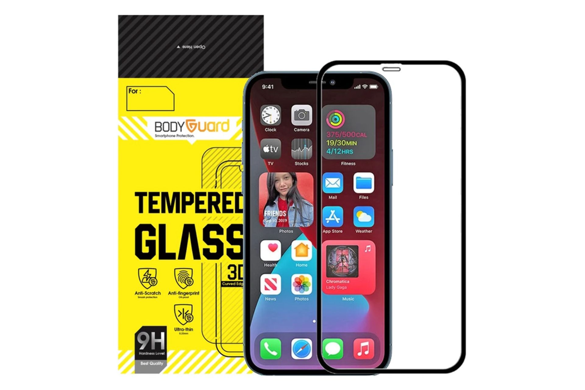 شفافیت محافظ صفحه نمایش گوشی بادیگارد مدل FIP مناسب اپل iPhone 12 mini