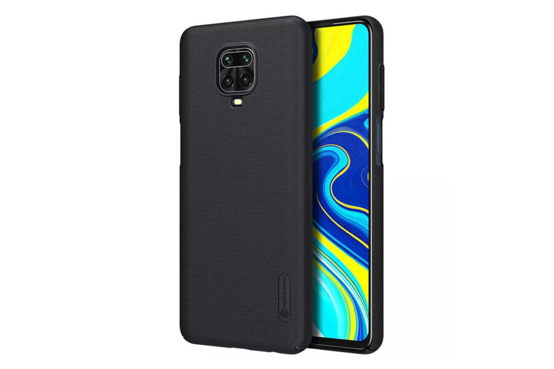 نمای پشت قاب گوشی نیلکین مدل Super Frosted Shield مناسب شیائومی Redmi Note 9S / Note 9 Pro / Note 9 Pro Max رنگ مشکی