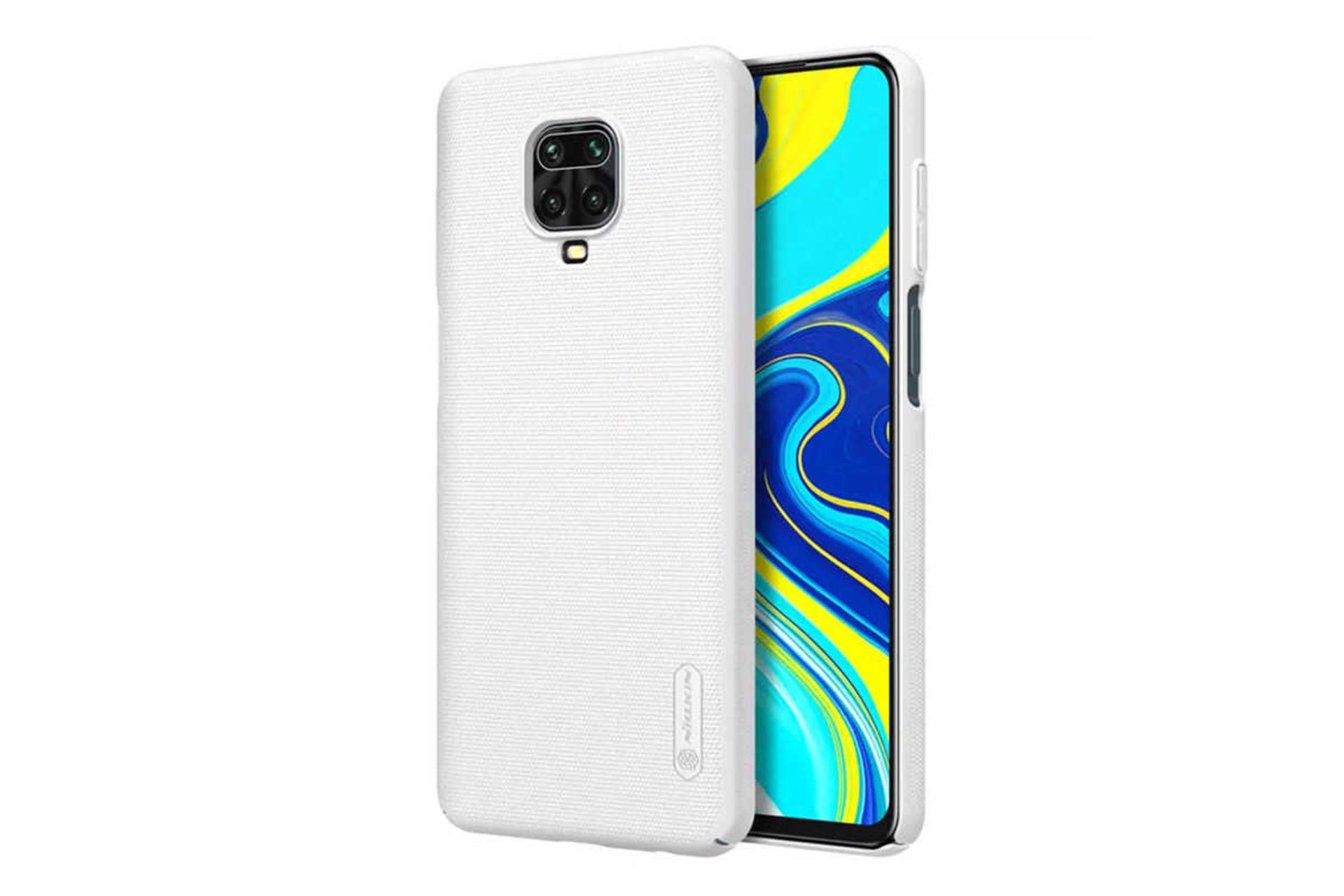 نمای پشت قاب گوشی نیلکین مدل Super Frosted Shield مناسب شیائومی Redmi Note 9S / Note 9 Pro / Note 9 Pro Max رنگ سفید