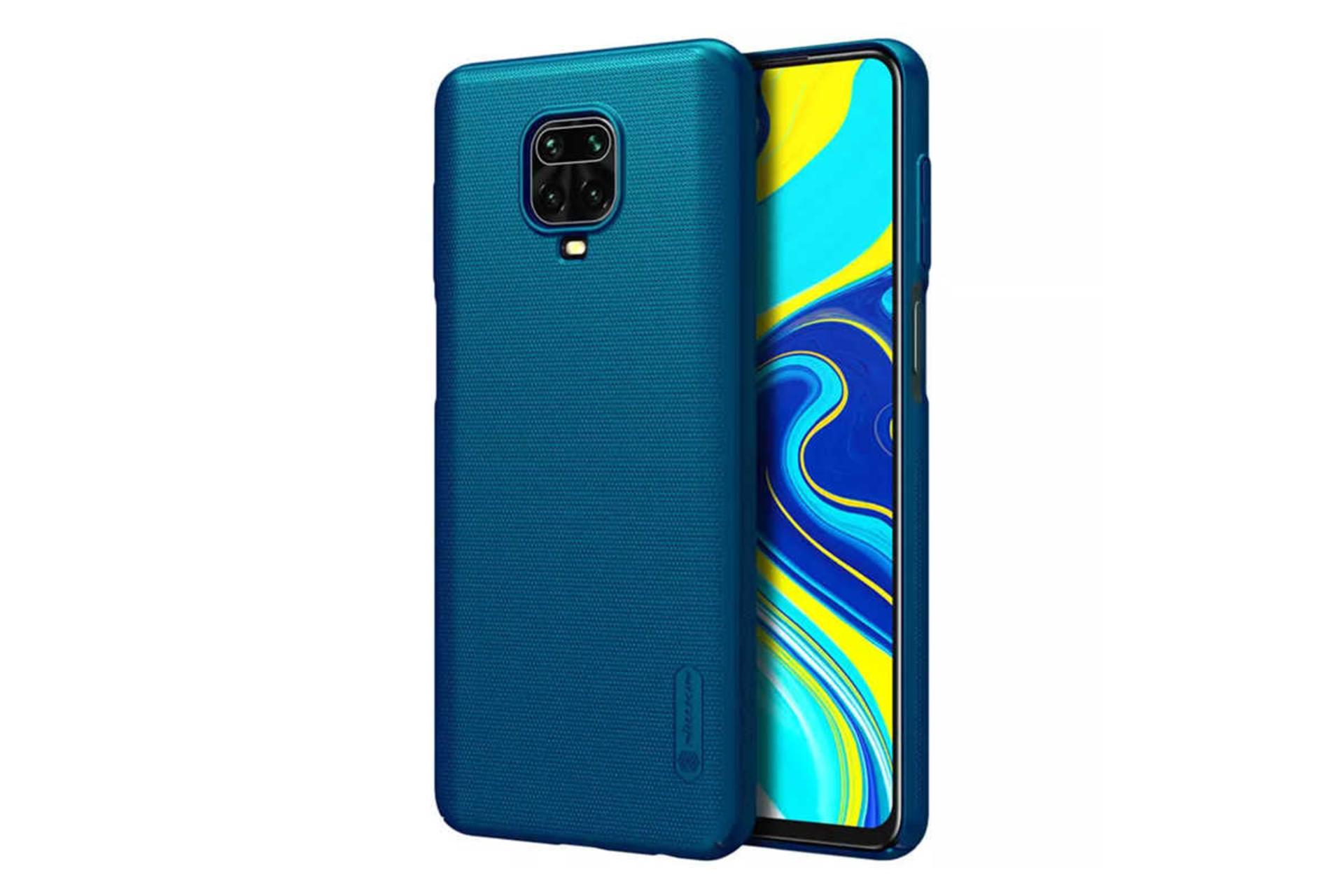 نمای پشت قاب گوشی نیلکین مدل Super Frosted Shield مناسب شیائومی Redmi Note 9S / Note 9 Pro / Note 9 Pro Max رنگ آبی