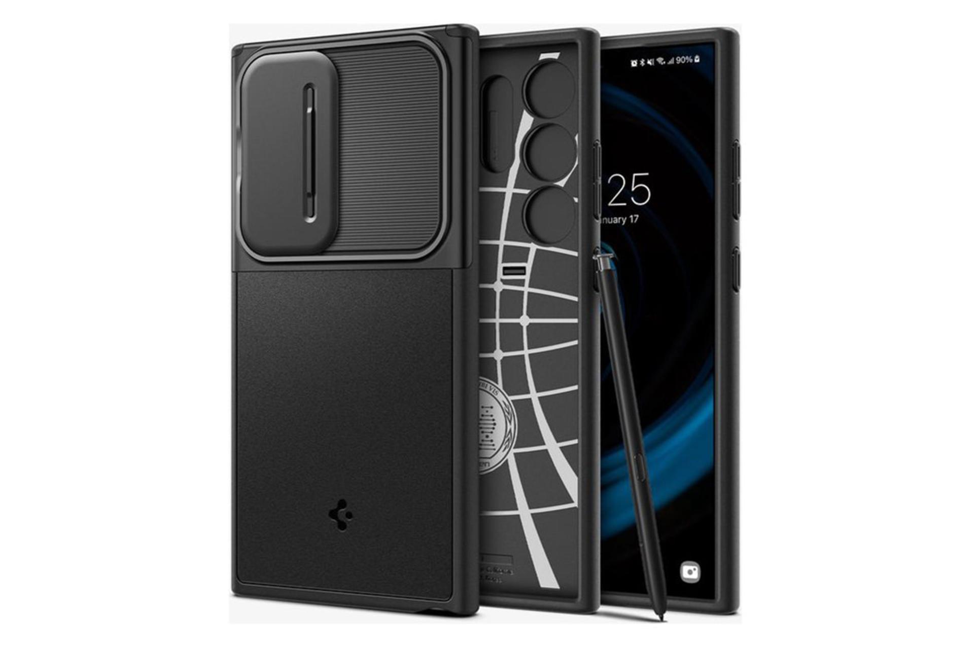 قاب گوشی سامسونگ Spigen Optik Armor Samsung Galaxy S24 Ultra روی گوشی