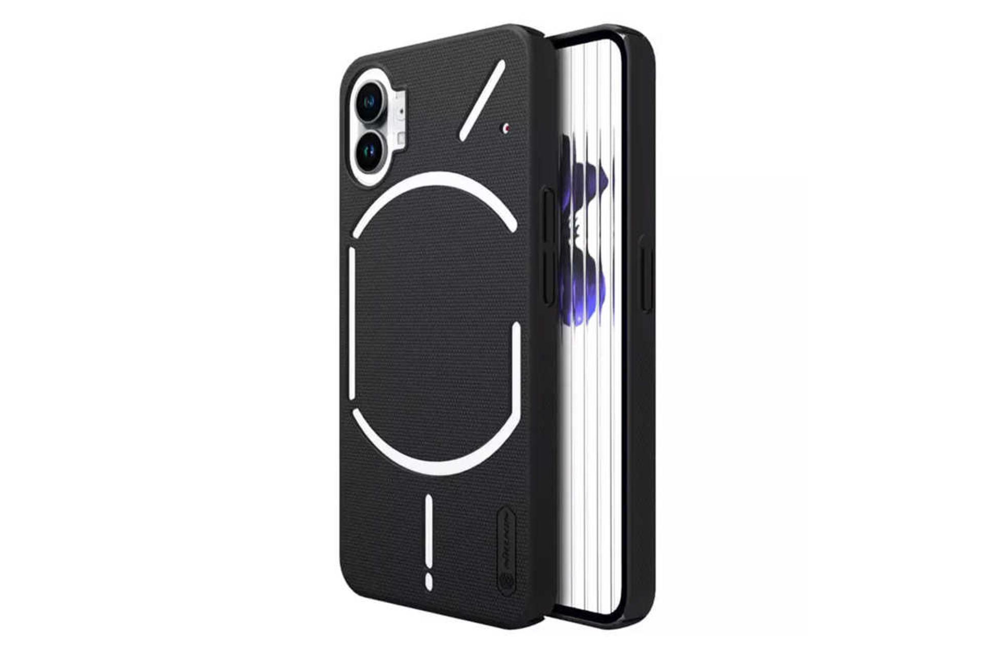 نمای سمت راست قاب گوشی نیلکین مدل Super Frosted Shield مناسب ناتینگ Phone 1 رنگ مشکی