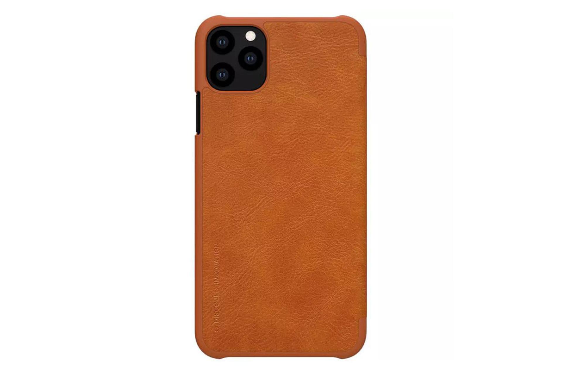 قاب گوشی نیلکین Nillkin Qin Leather Apple iPhone 11 Pro رنگ قهوه ای نمای پشت