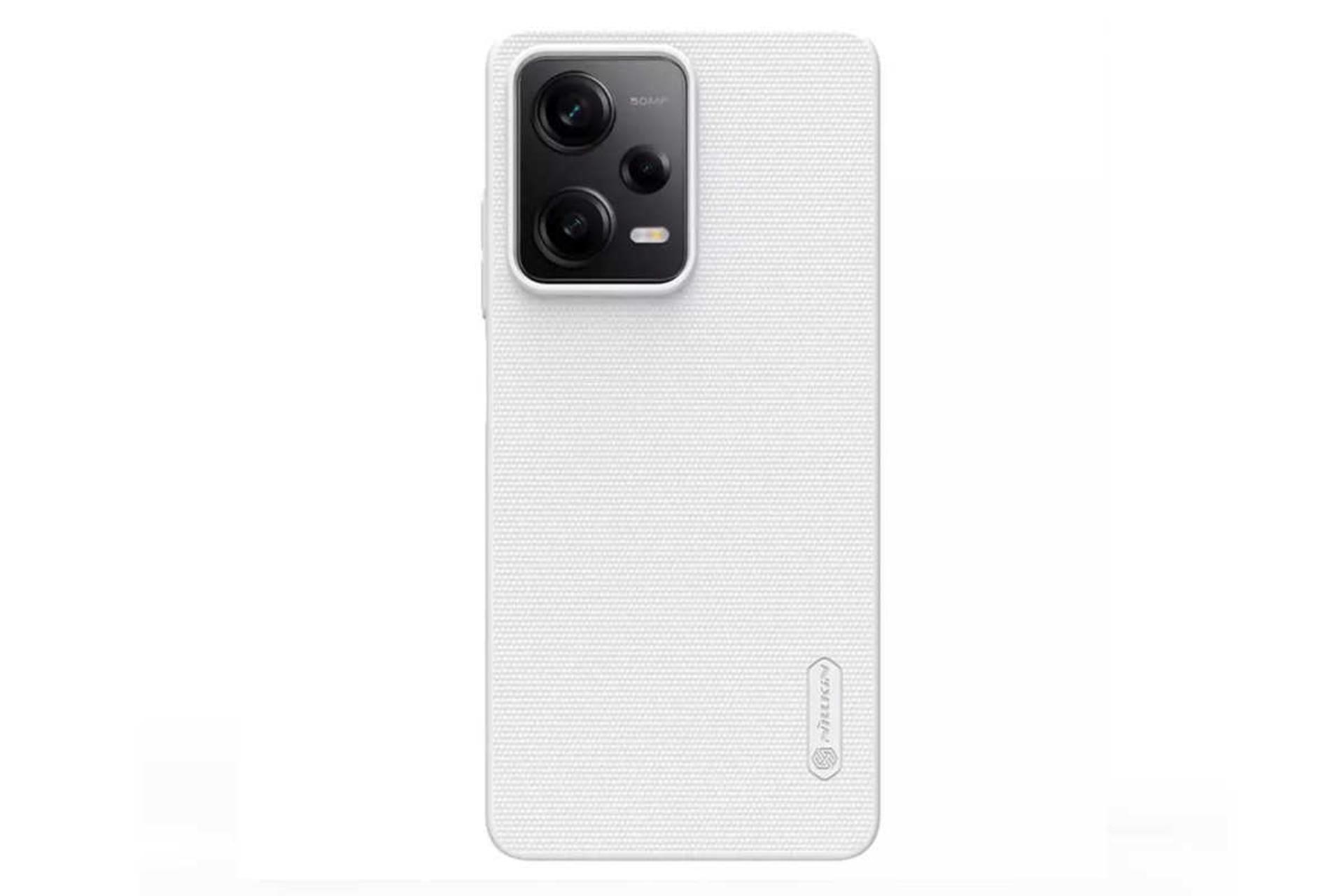 نمای پشت قاب گوشی نیلکین مدل Super Frosted Shield مناسب شیائومی Redmi Note 12 Pro / Poco X5 Pro رنگ سفید