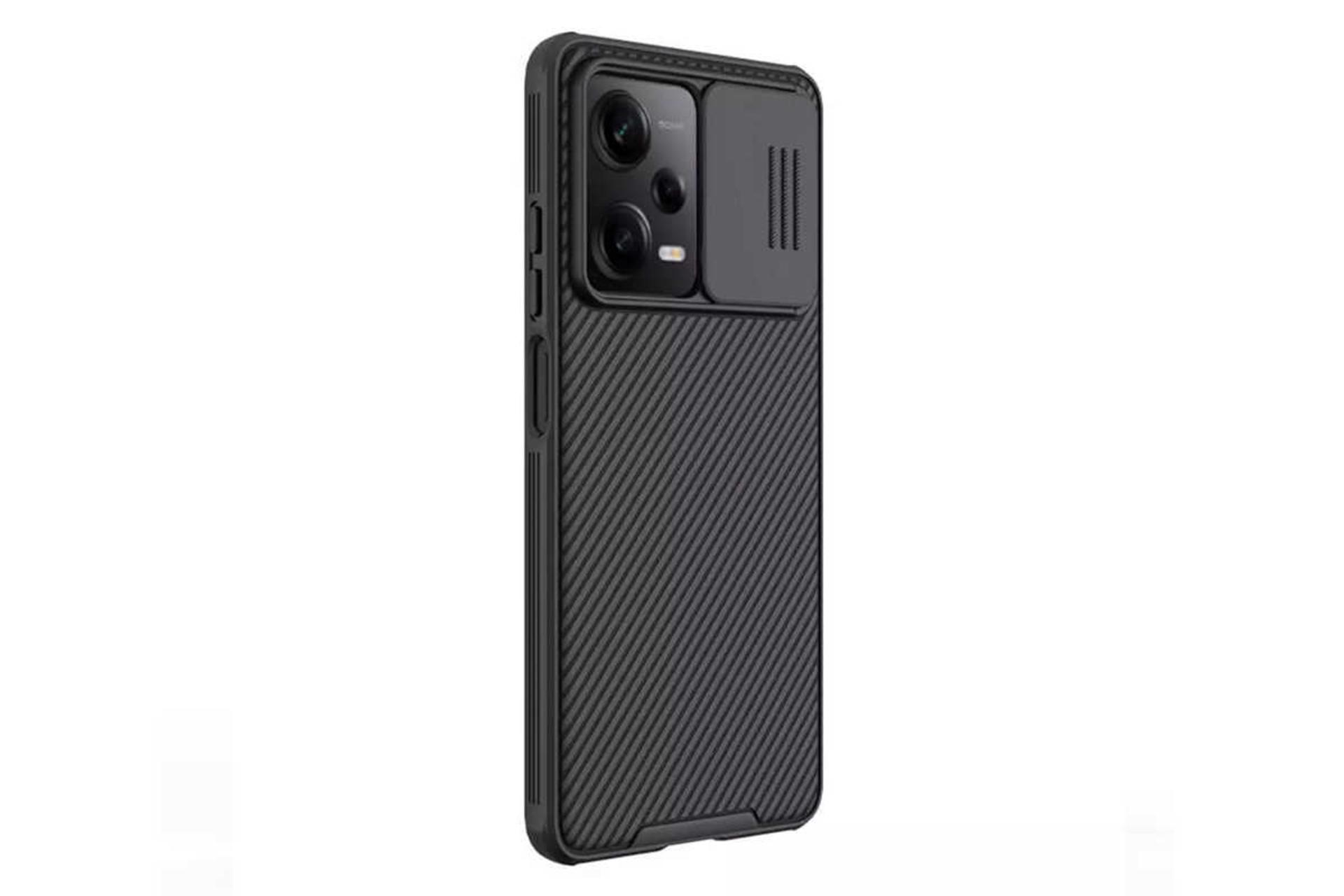 نمای سمت چپ قاب گوشی نیلکین مدل CamShield Pro مناسب شیائومی Redmi Note 12 Pro / Poco X5 Pro رنگ مشکی
