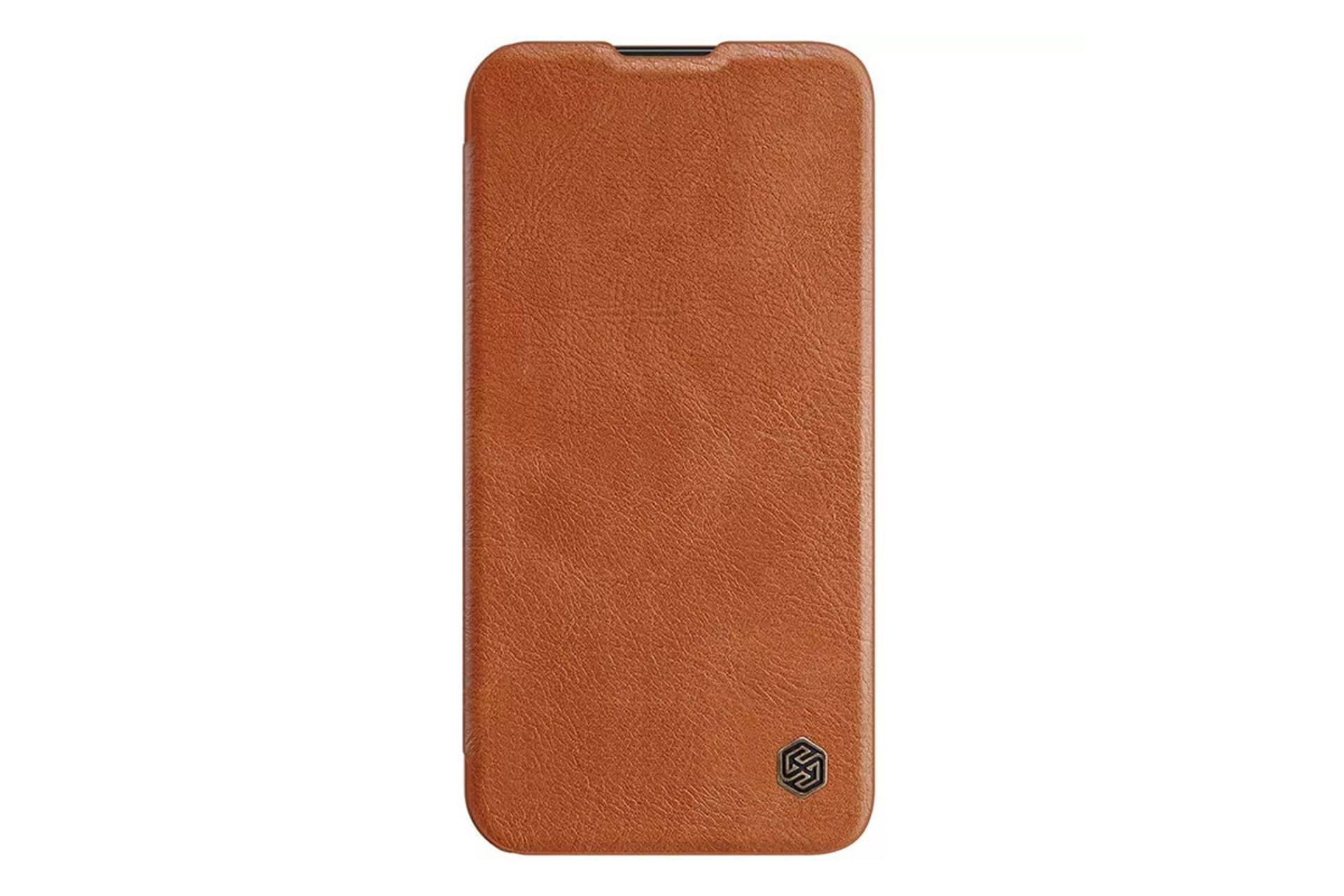 قاب گوشی نیلکین Nillkin Qin Pro Leather Apple iPhone 14 Pro Max رنگ قهوه ای نمای جلو
