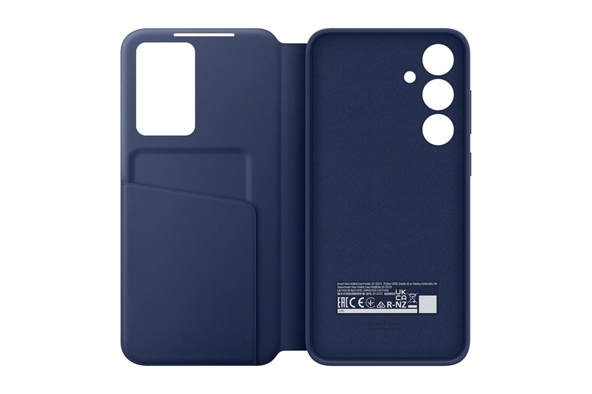 قاب گوشی سامسونگ Samsung Wallet Case For Samsung Galaxy S24 FE نمای داخل رنگ آبی