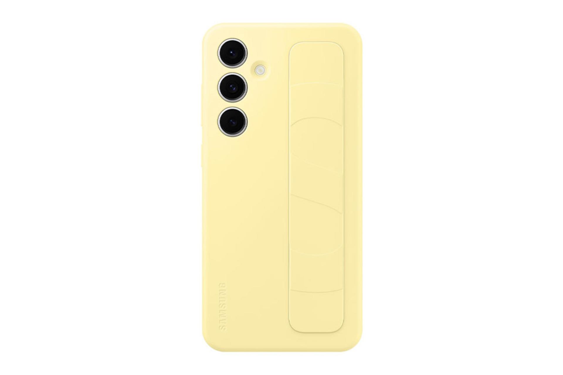 قاب گوشی سامسونگ Samsung Standing Grip For Samsung Galaxy S24 FE رنگ زرد نمای پشت