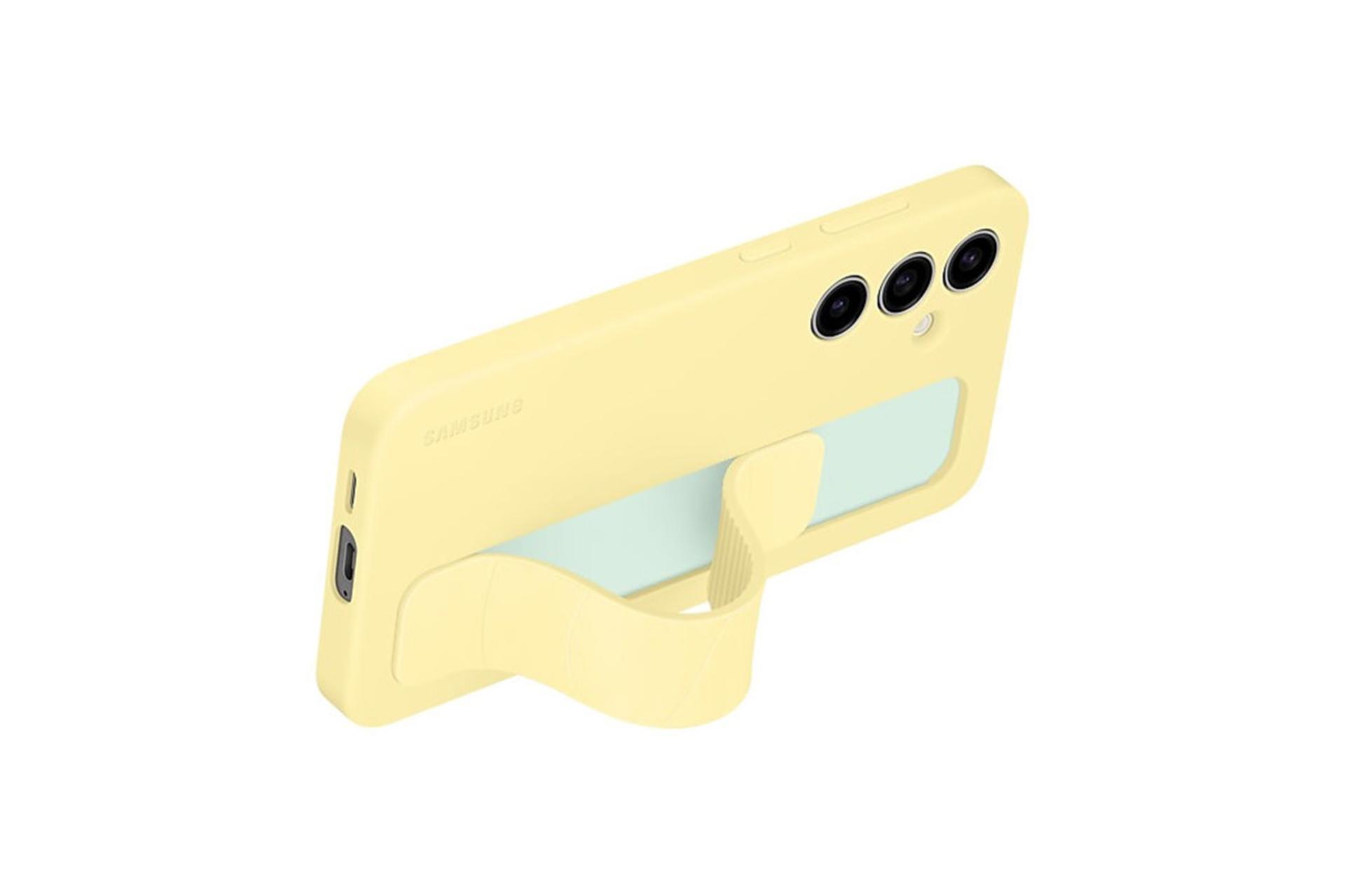 قاب گوشی سامسونگ Samsung Standing Grip For Samsung Galaxy S24 FE رنگ زرد نمای هولدر