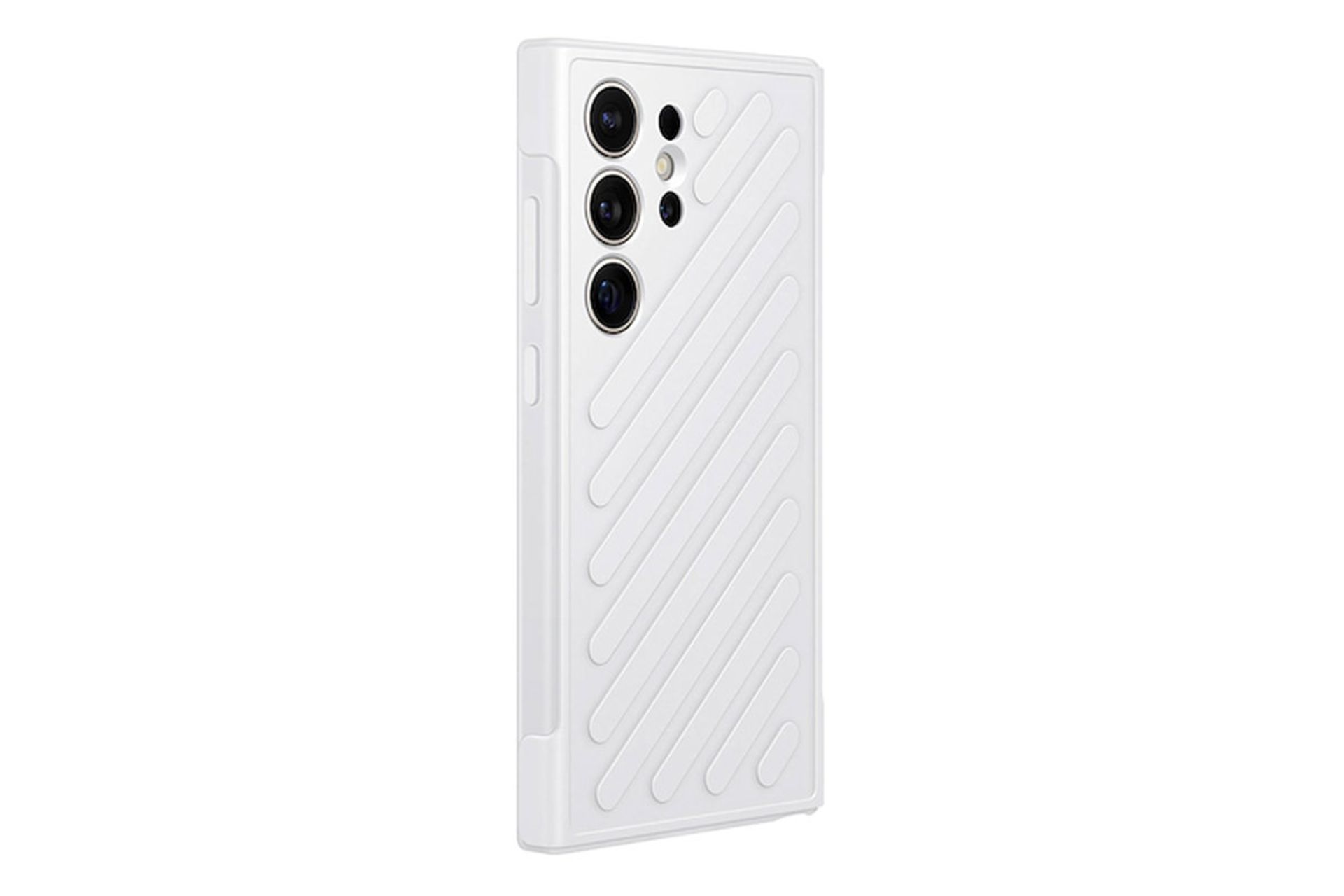 قاب گوشی سامسونگ Samsung Shield Case For Samsung Galaxy S24 Ultra رنگ سفید نمای پشت و جانبی