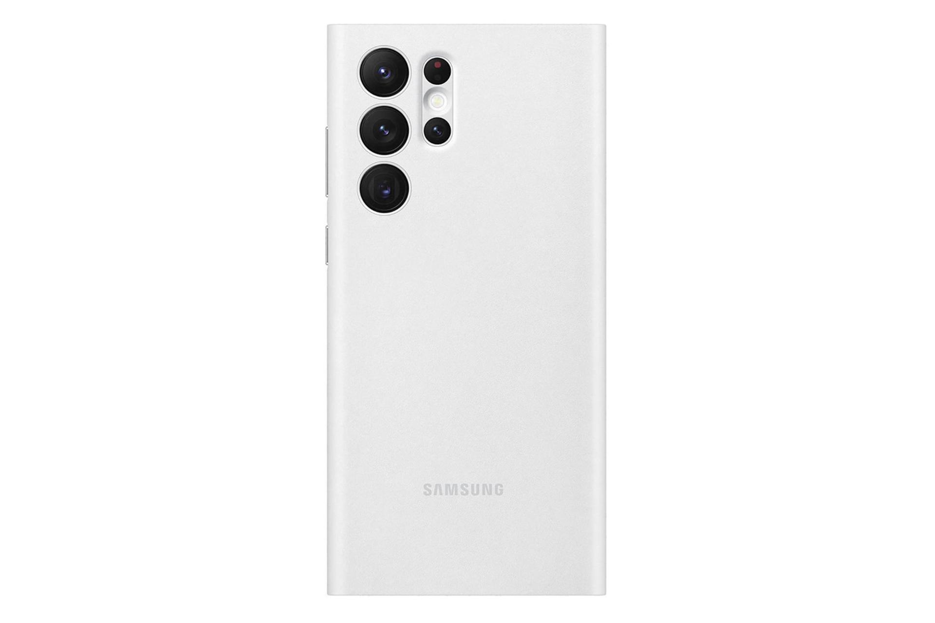 قاب گوشی سامسونگ Samsung Smart Clear View For Samsung Galaxy S22 Ultra رنگ سفید نمای پشت