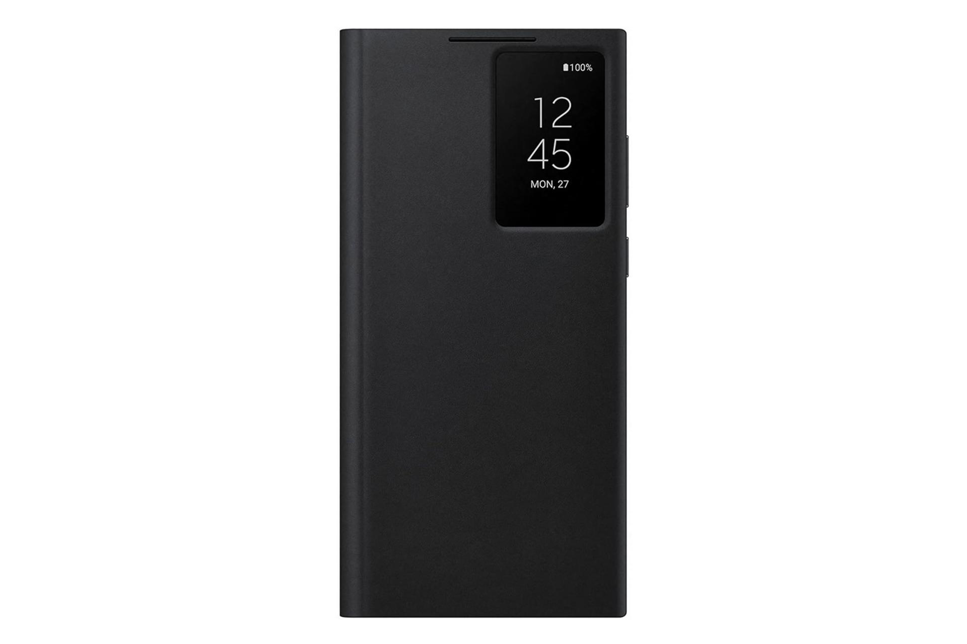 قاب گوشی سامسونگ Samsung Smart Clear View For Samsung Galaxy S22 Ultra رنگ مشکی نمای جلو