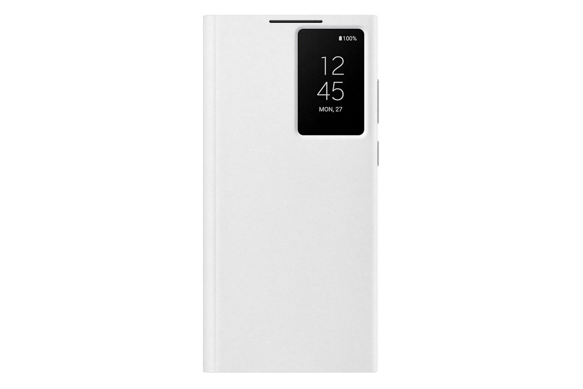 مرجع متخصصين ايران قاب موبايل سامسونگ Samsung Smart Clear View For Samsung Galaxy S22 Ultra رنگ سفيد نماي جلو
