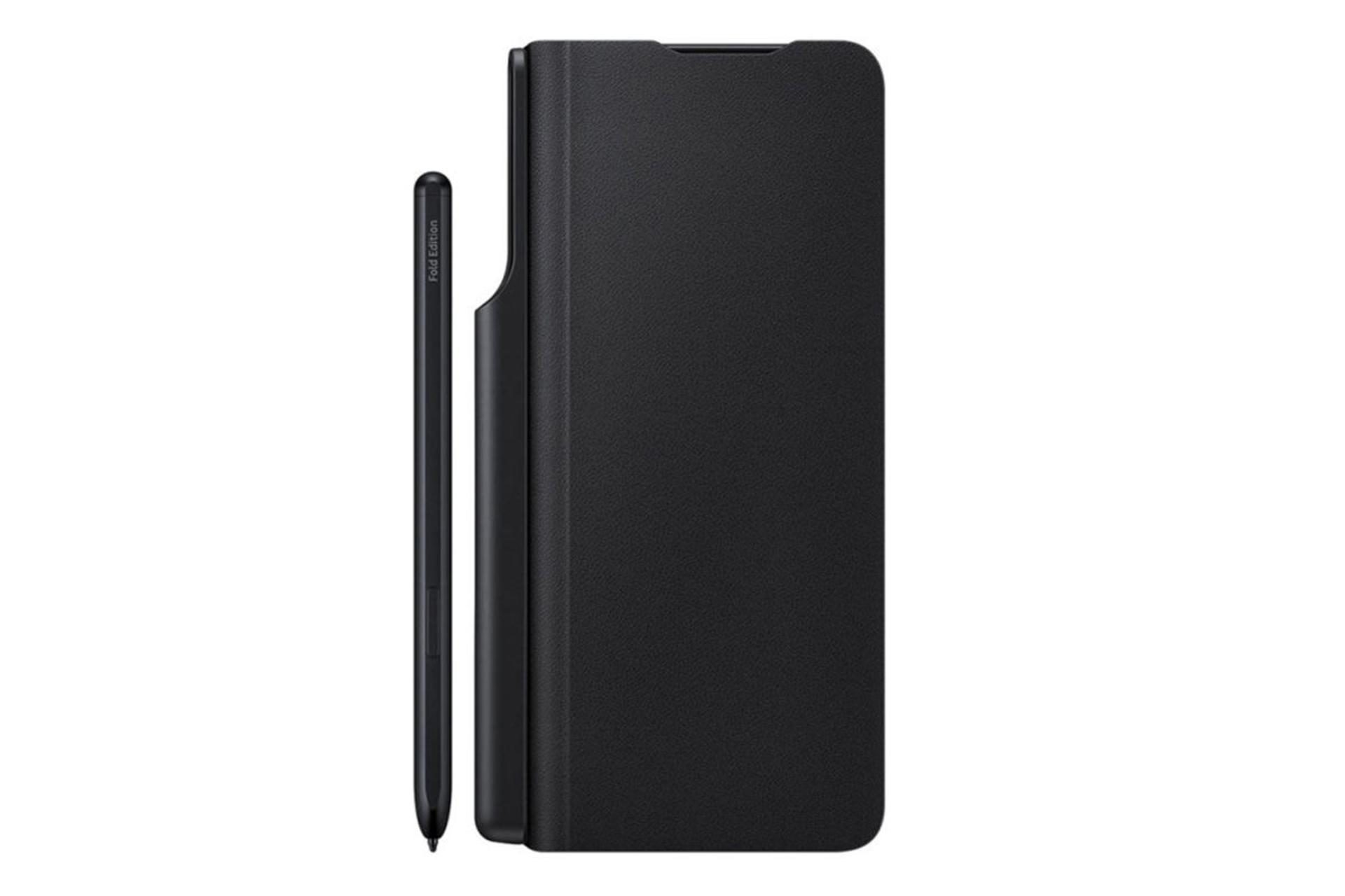 قاب گوشی سامسونگ Samsung Flip Cover For Samsung Galaxy Z Fold3 With S-Pen نمای پشت به همراه قلم