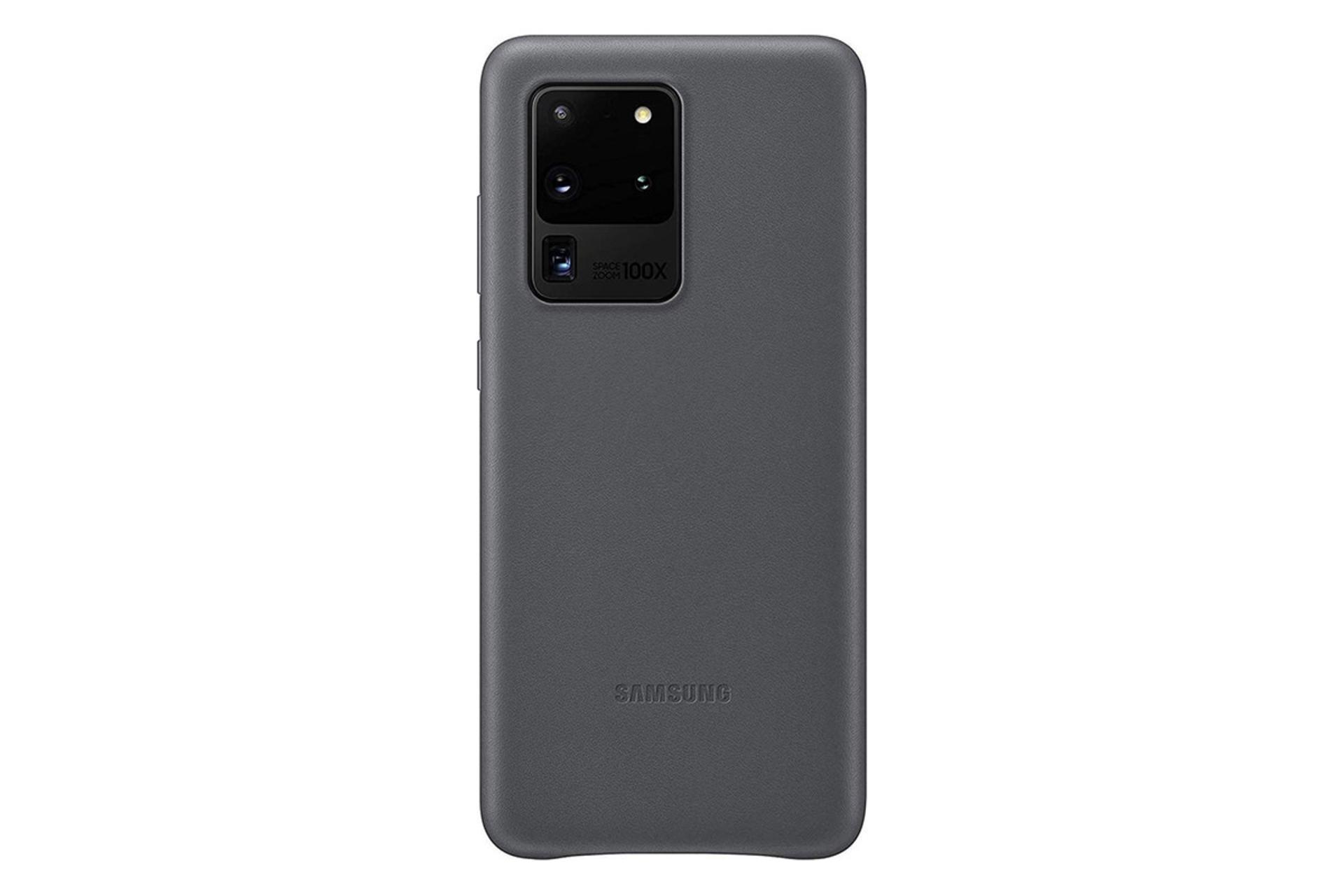 قاب گوشی سامسونگ Samsung Leather Cover For Samsung Galaxy S20 رنگ مشکی نمای پشت