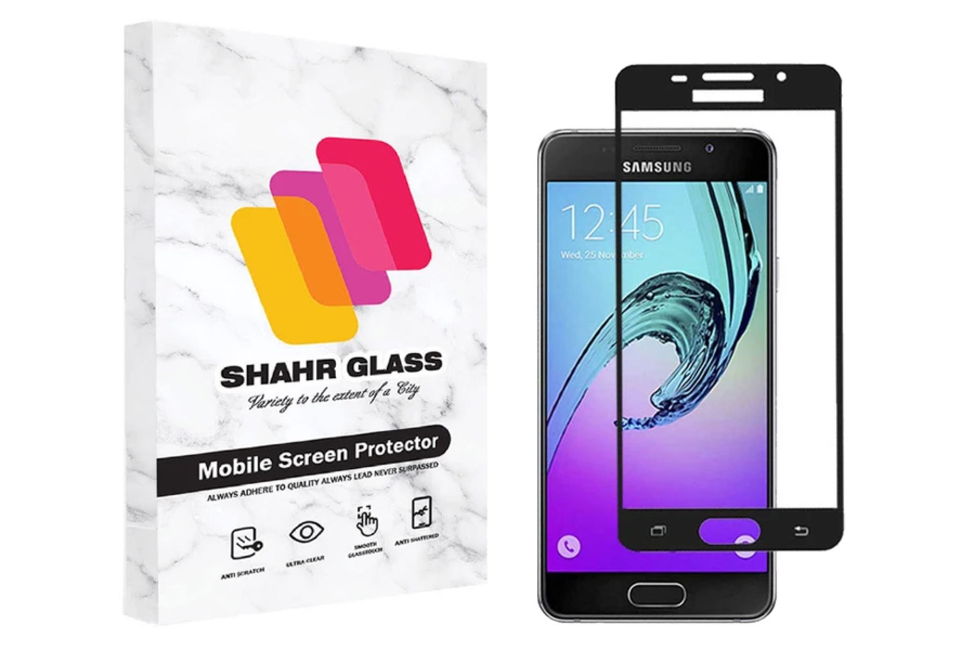 محافظ صفحه نمایش گوشی شهر گلس مدل FUL مناسب سامسونگ Galaxy A3 2016