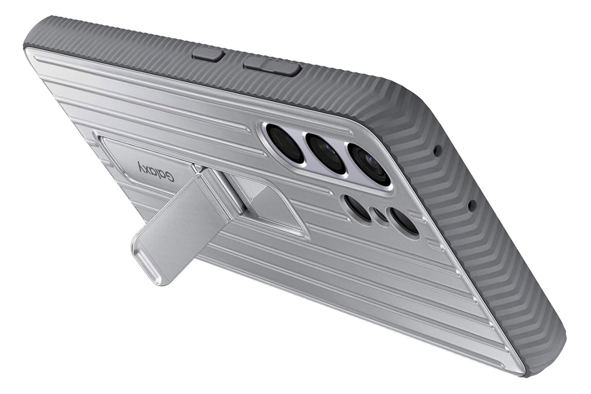 قاب گوشی سامسونگ Samsung Protective Standing For Samsung Galaxy S21 Ultra 5G رنگ نقره ای نمای هولدر