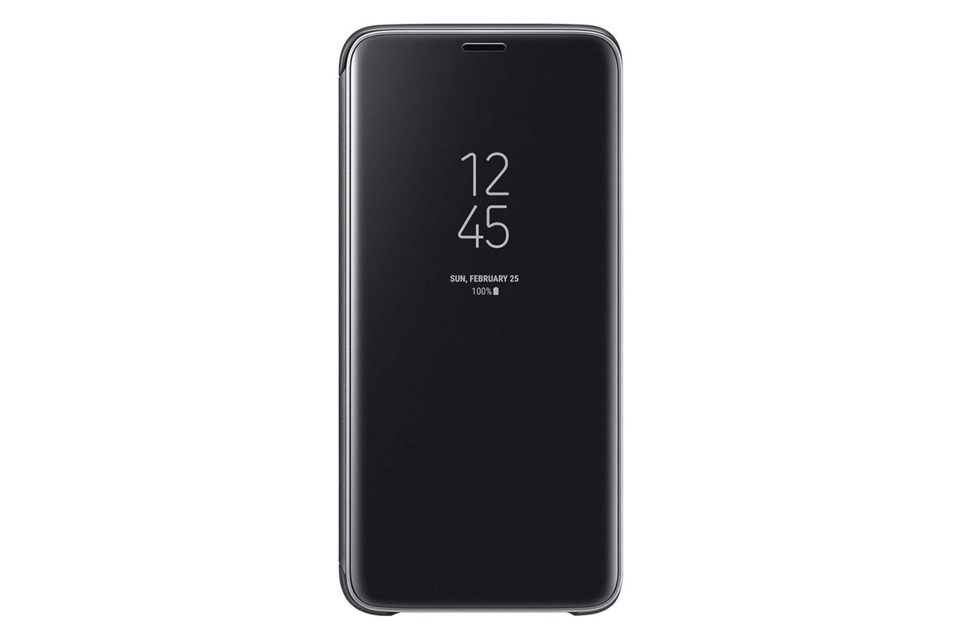 قاب گوشی سامسونگ Samsung Clear View Standing For Samsung Galaxy S9 رنگ مشکی نمای جلو