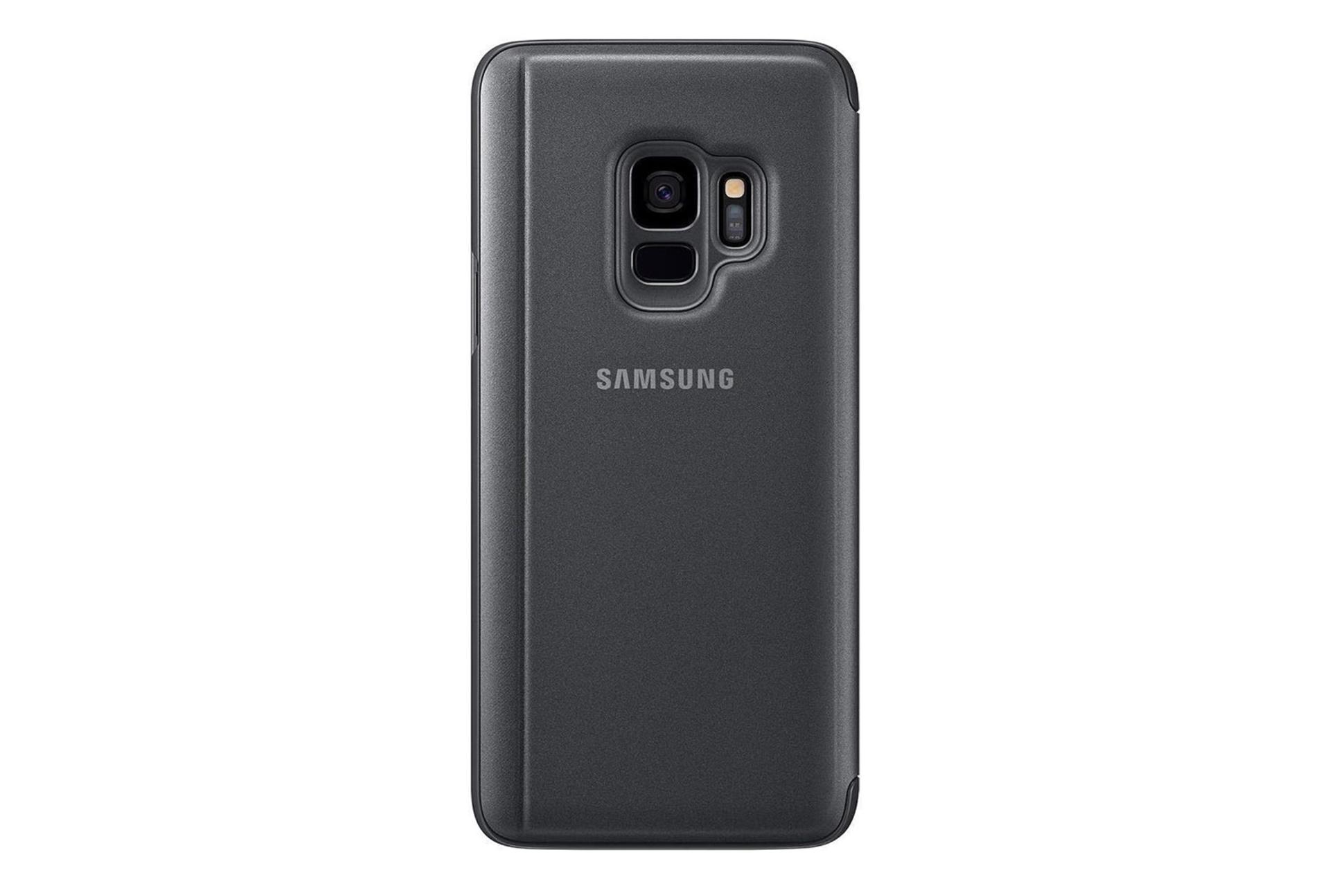 قاب گوشی سامسونگ Samsung Clear View Standing For Samsung Galaxy S9 رنگ مشکی نمای پشت