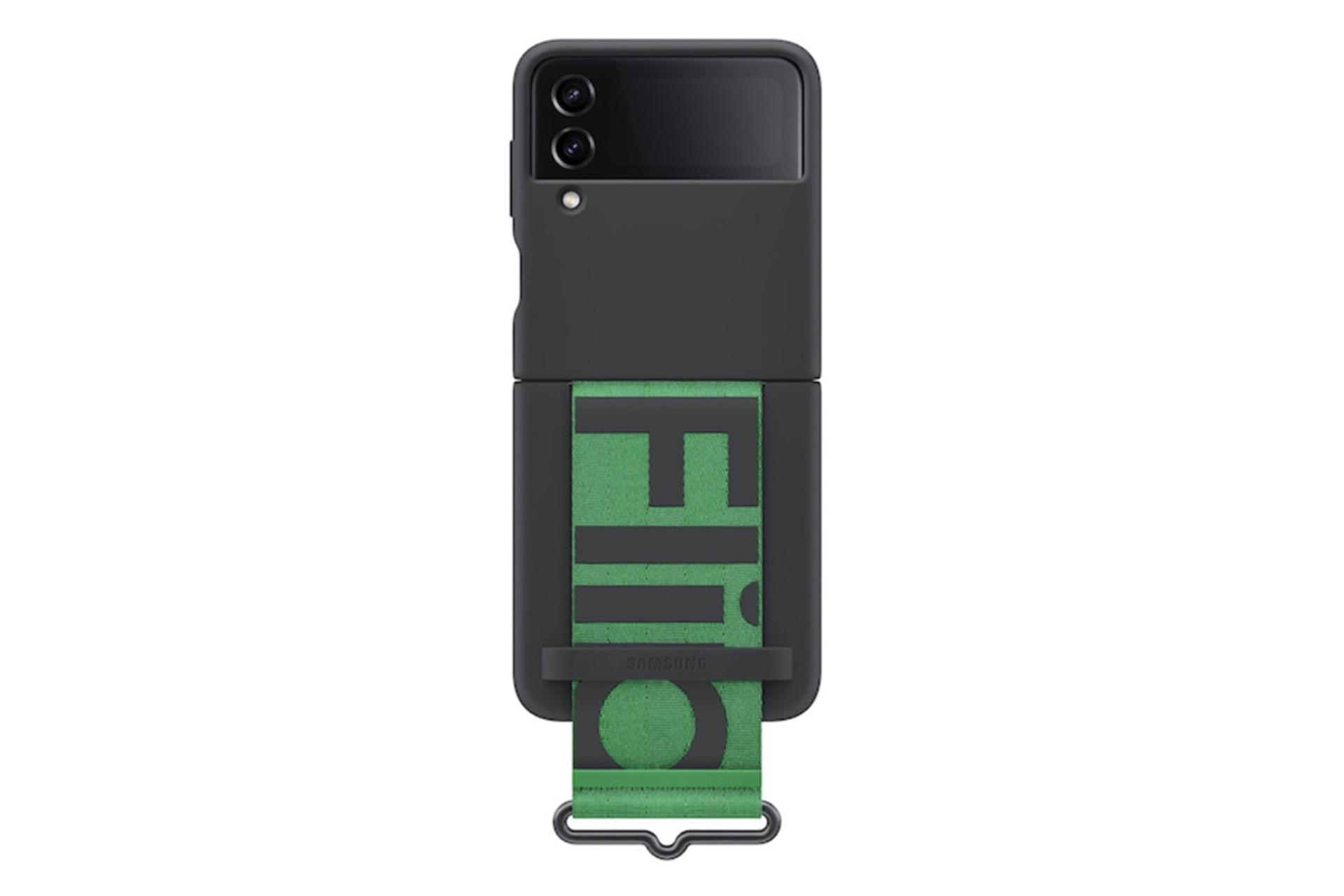 قاب گوشی سامسونگ Samsung Silicone For Samsung Galaxy Z Flip4 رنگ مشکی نمای پشت