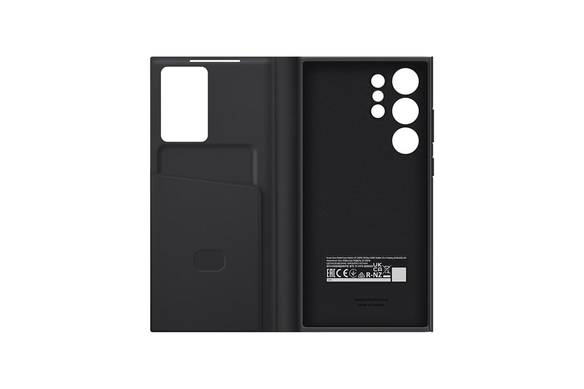 قاب گوشی سامسونگ Samsung Smart View Wallet For Samsung Galaxy S23 Ultra رنگ مشکی نمای داخل