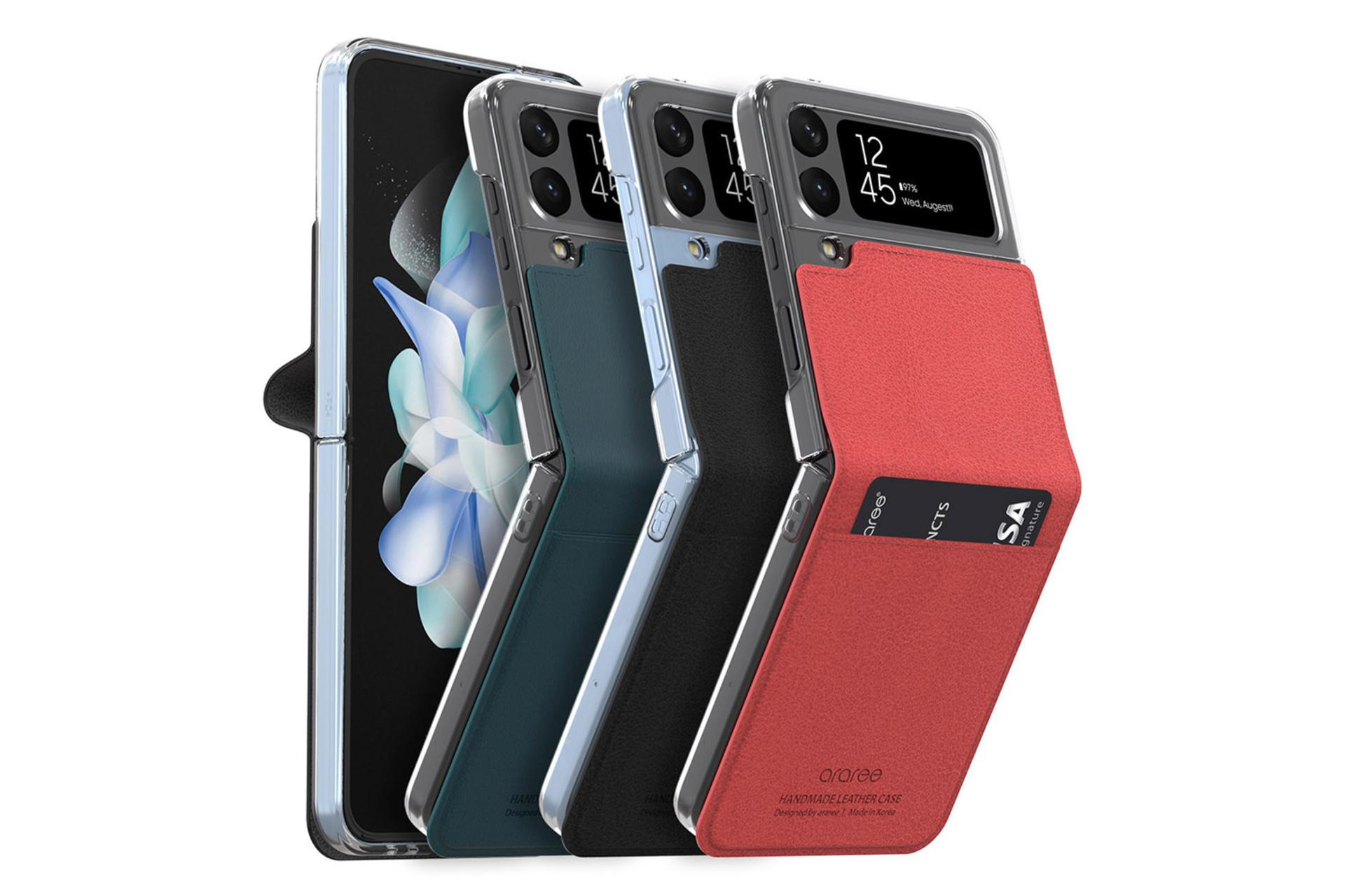 قاب گوشی آراری Araree Mustang Diary For Samsung Galaxy Z Flip4 نمای جانبی رنگ های مختلف