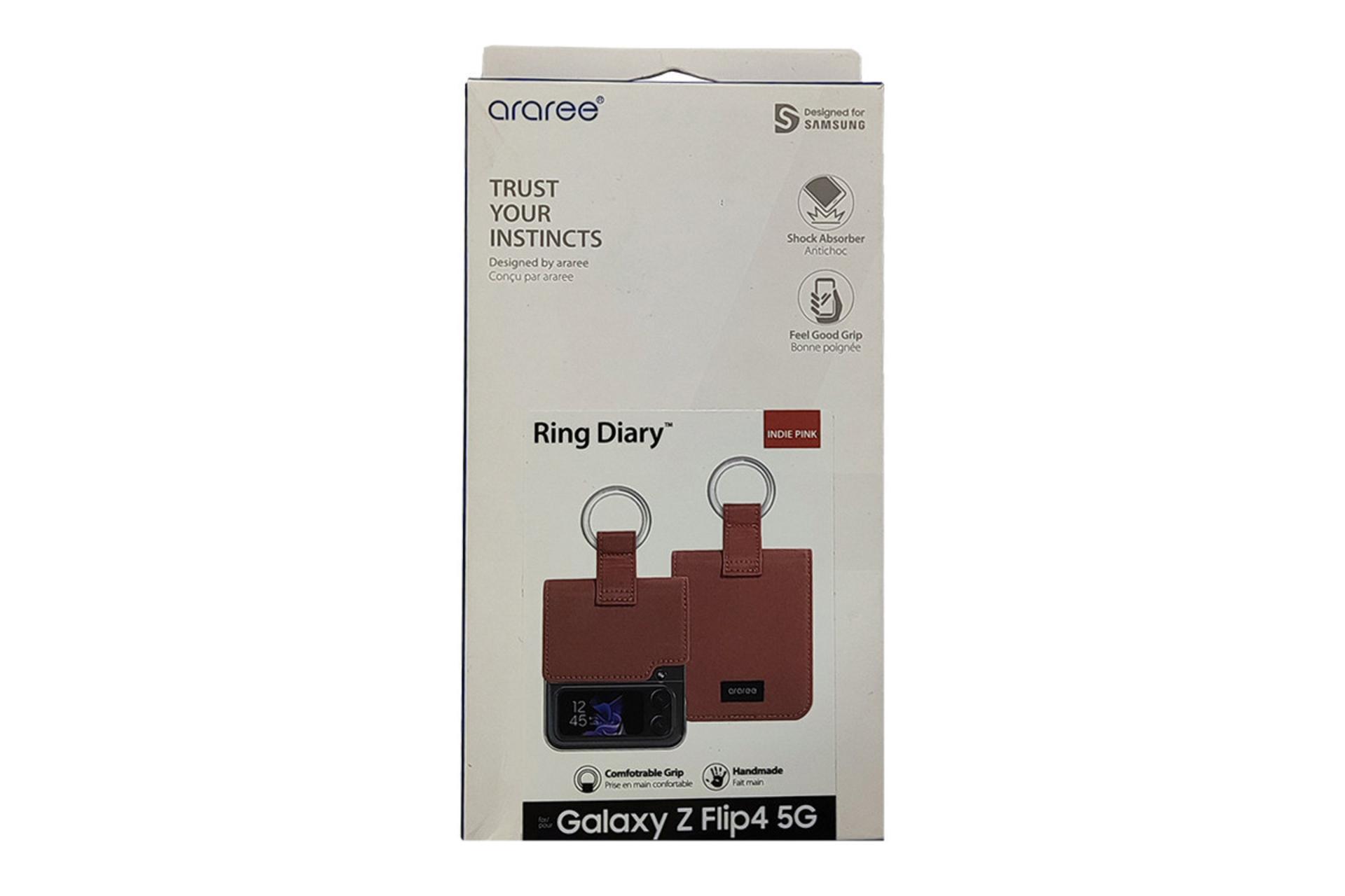 قاب گوشی آراری Araree Ring Diary For Samsung Galaxy Z Flip4 بسته بندی