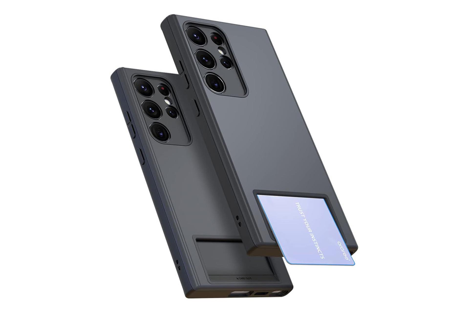 قاب گوشی آراری Araree Air Slot For Samsung Galaxy S23 Ultra نمای پشت و جای کارت