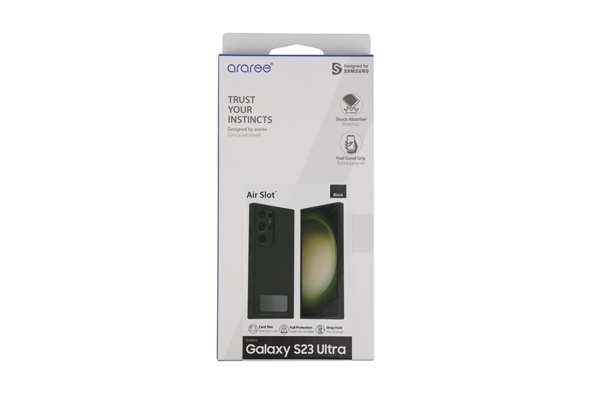 قاب گوشی آراری Araree Air Slot For Samsung Galaxy S23 Ultra جعبه و بسته بندی