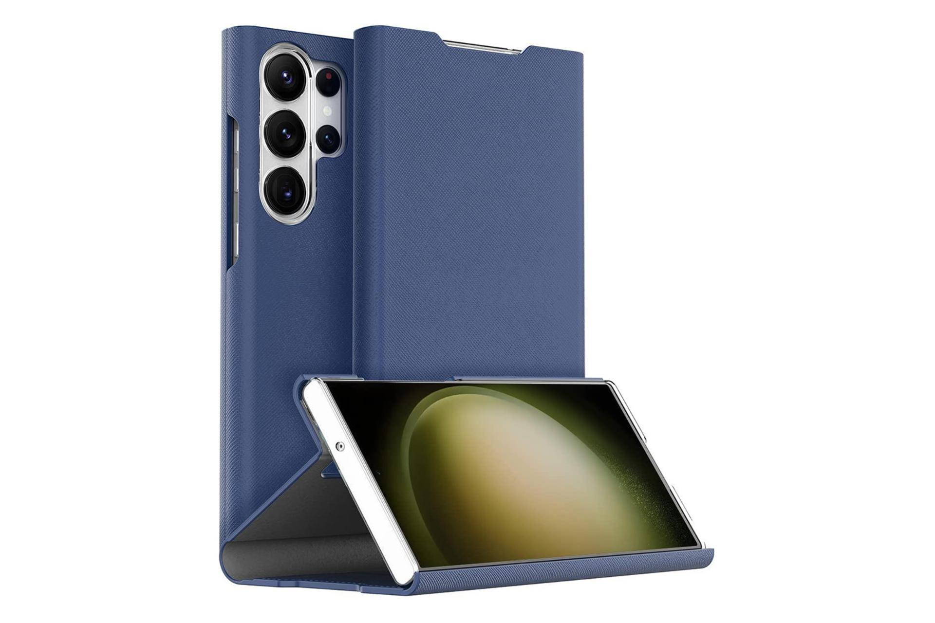 قاب گوشی آراری Araree Bonnet Stand For Samsung Galaxy S23 Ultra رنگ آبی