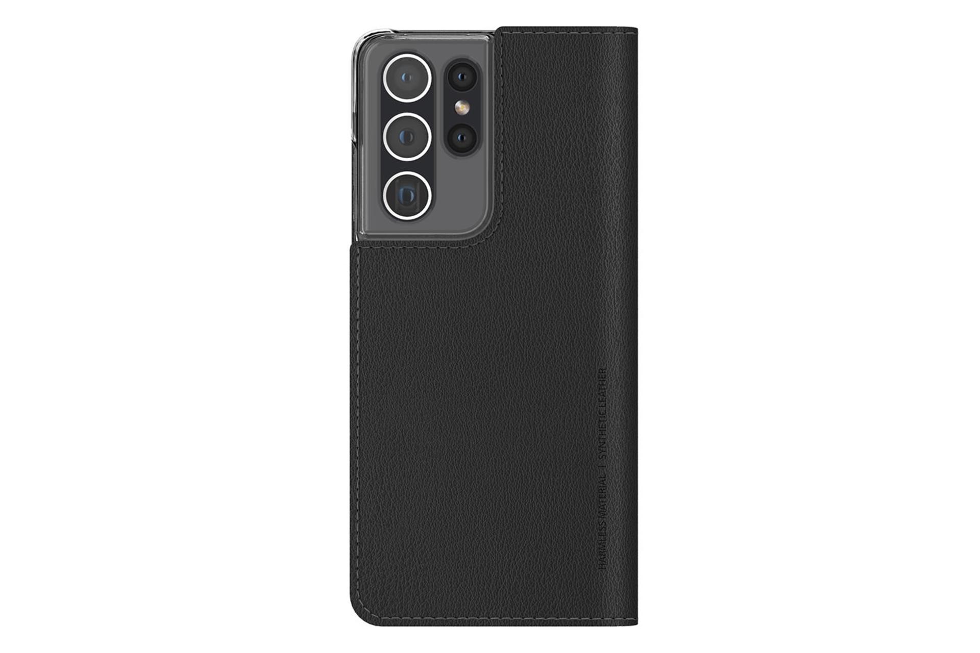 قاب گوشی آراری Araree Mustang Diary For Samsung Galaxy S21 Ultra نمای پشت رنگ مشکی