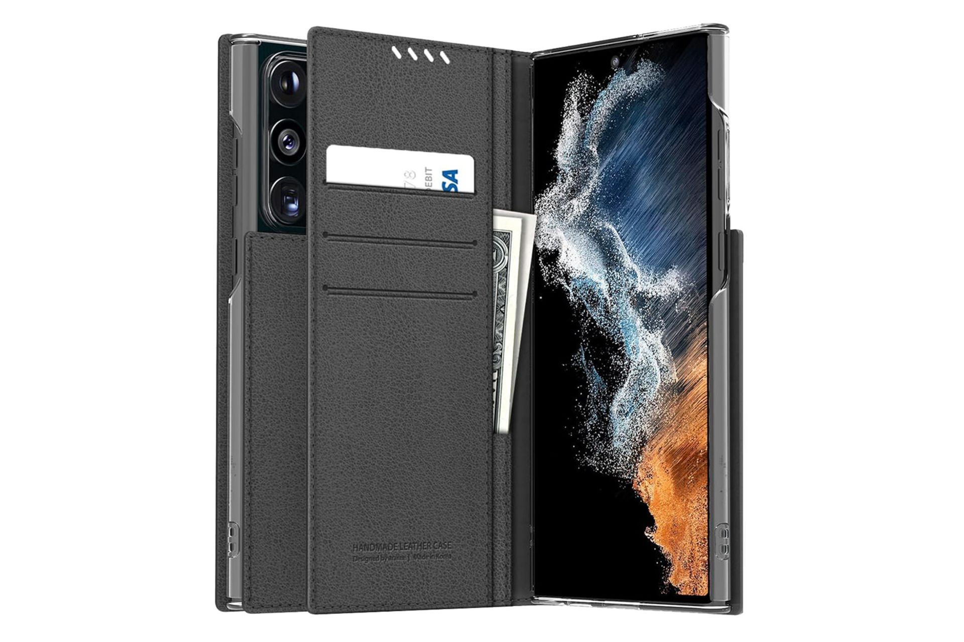 قاب گوشی آراری Araree Mustang Diary For Samsung Galaxy S22 Ultra رنگ مشکی