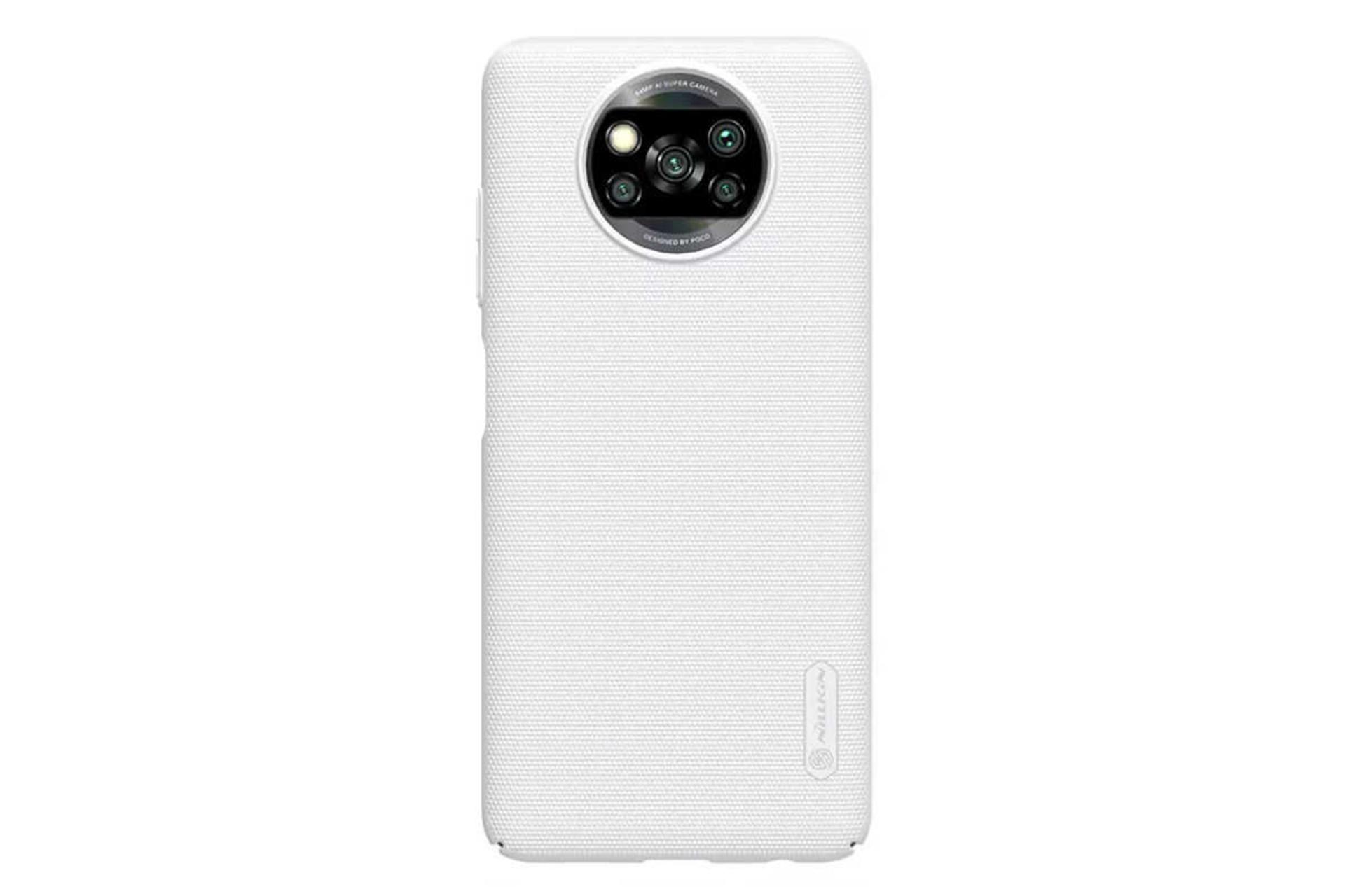 نمای پشت قاب گوشی نیلکین مدل Super Frosted Shield مناسب شیائومی Poco X3 Pro / X3 NFC رنگ سفید