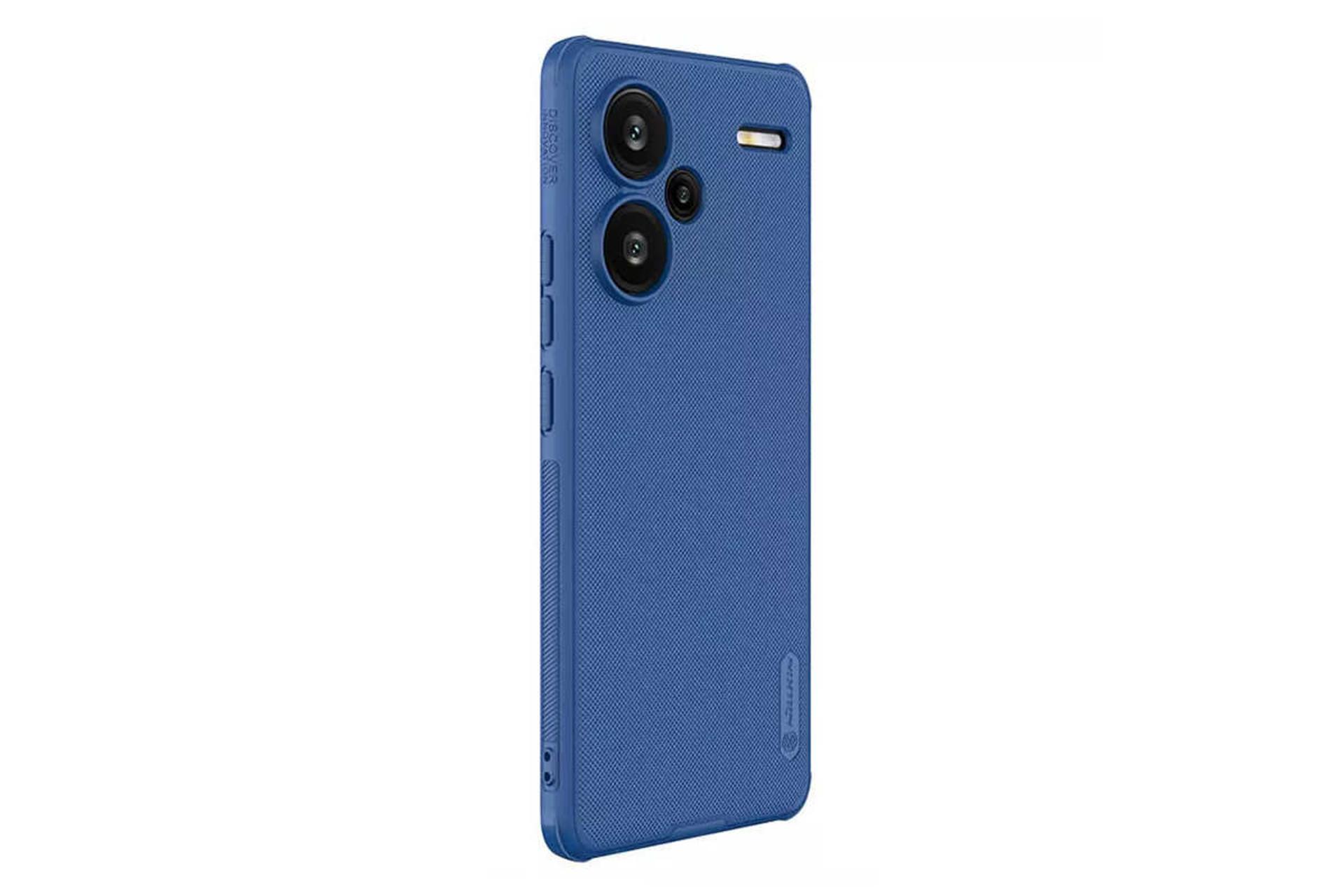 نمای سمت چپ قاب گوشی نیلکین مدل Super Frosted Shield Pro مناسب شیائومی Redmi Note 13 Pro Plus رنگ آبی