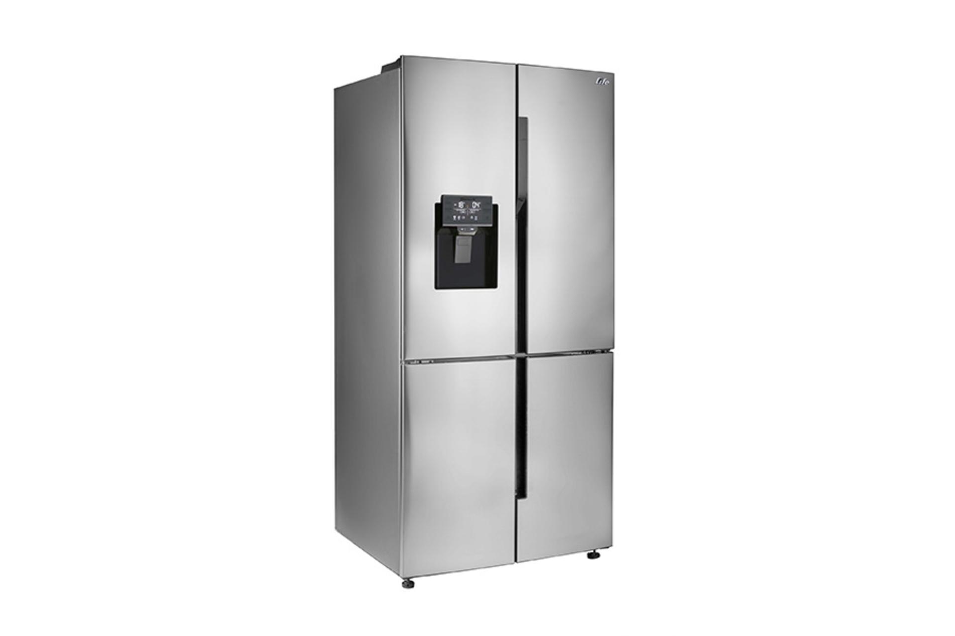 یخچال فریزر لایف Life 2710 نمای جلو و جانبی رنگ نقره ای