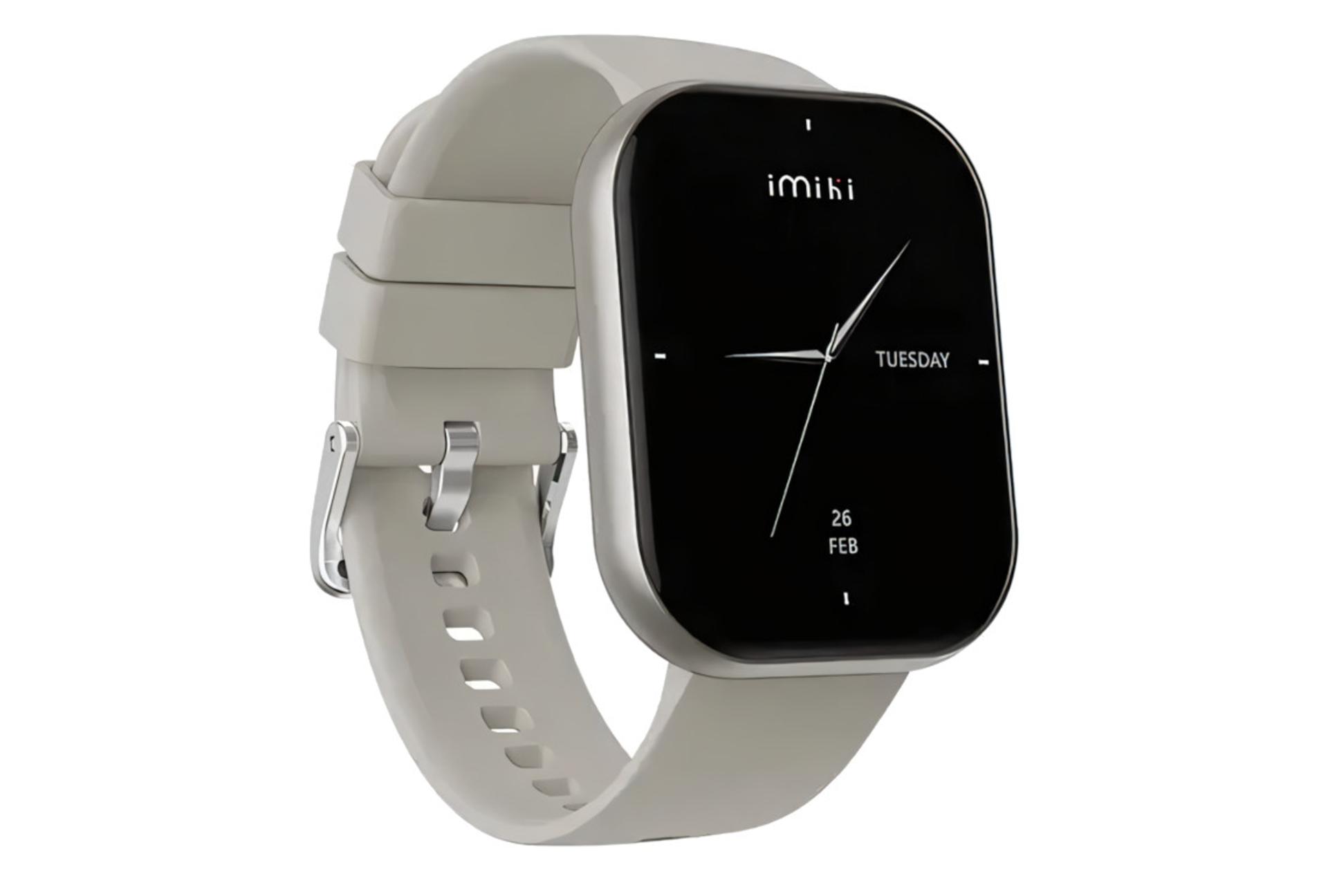 سمت چپ ساعت هوشمند آی می لب IMIKI SE1 شیائومی خاکستری / Xiaomi IMILAB IMIKI SE1