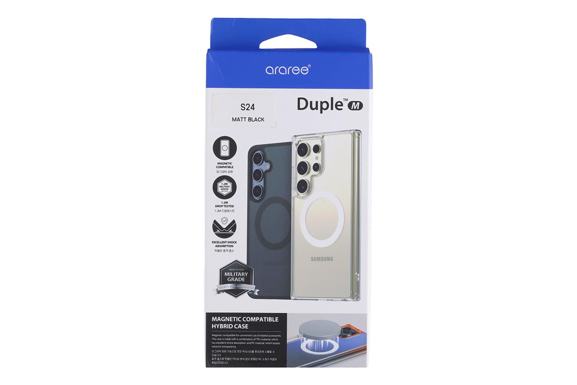 قاب گوشی آراری Araree Duple M For Samsung Galaxy S24 بسته بندی