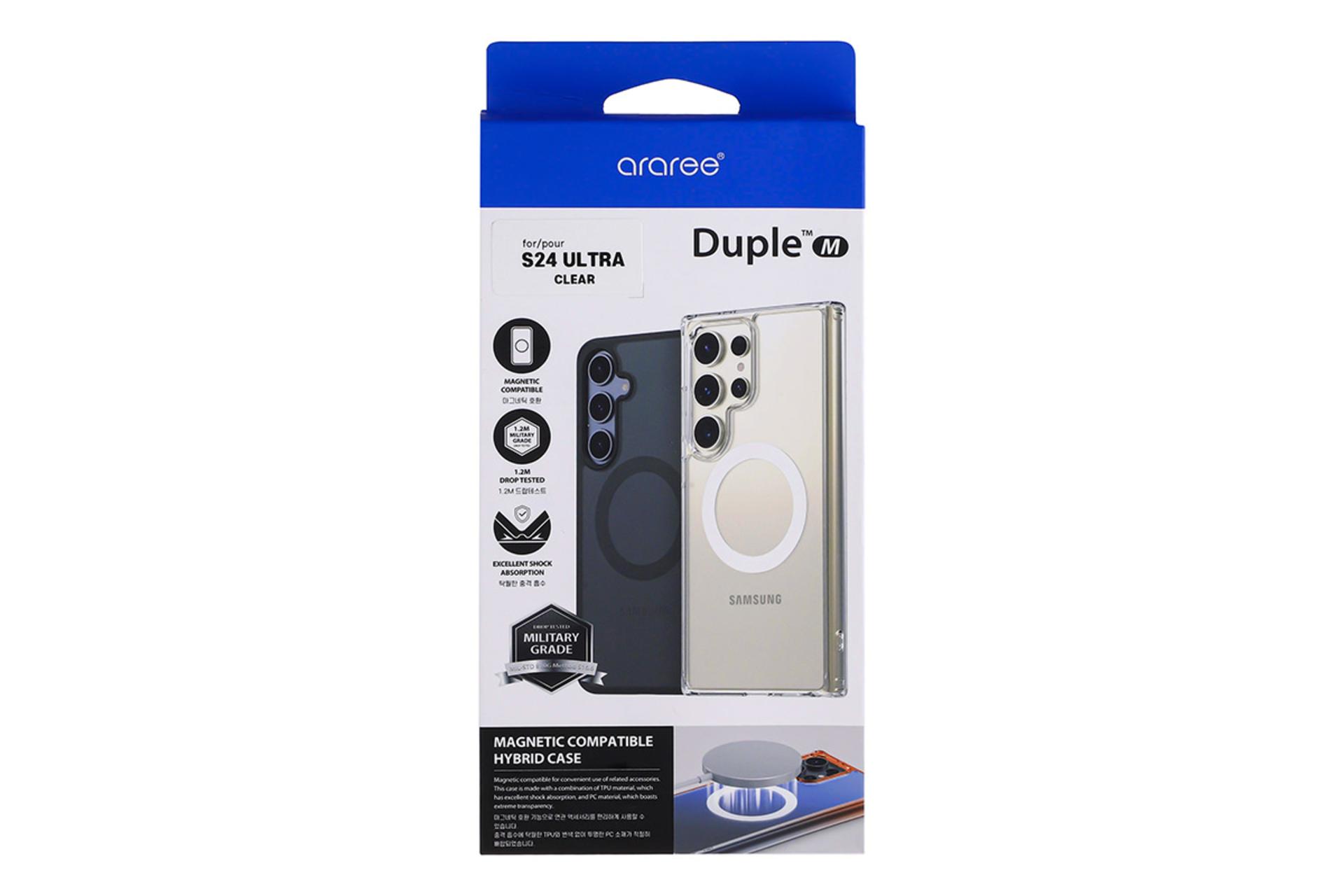 قاب گوشی آراری Araree Duple M For Samsung Galaxy S24 Ultra بسته بندی