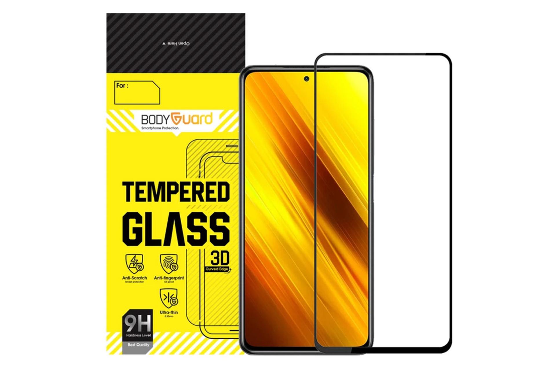 محافظ صفحه نمایش گوشی بادیگارد مدل FX مناسب شیائومی Poco X3