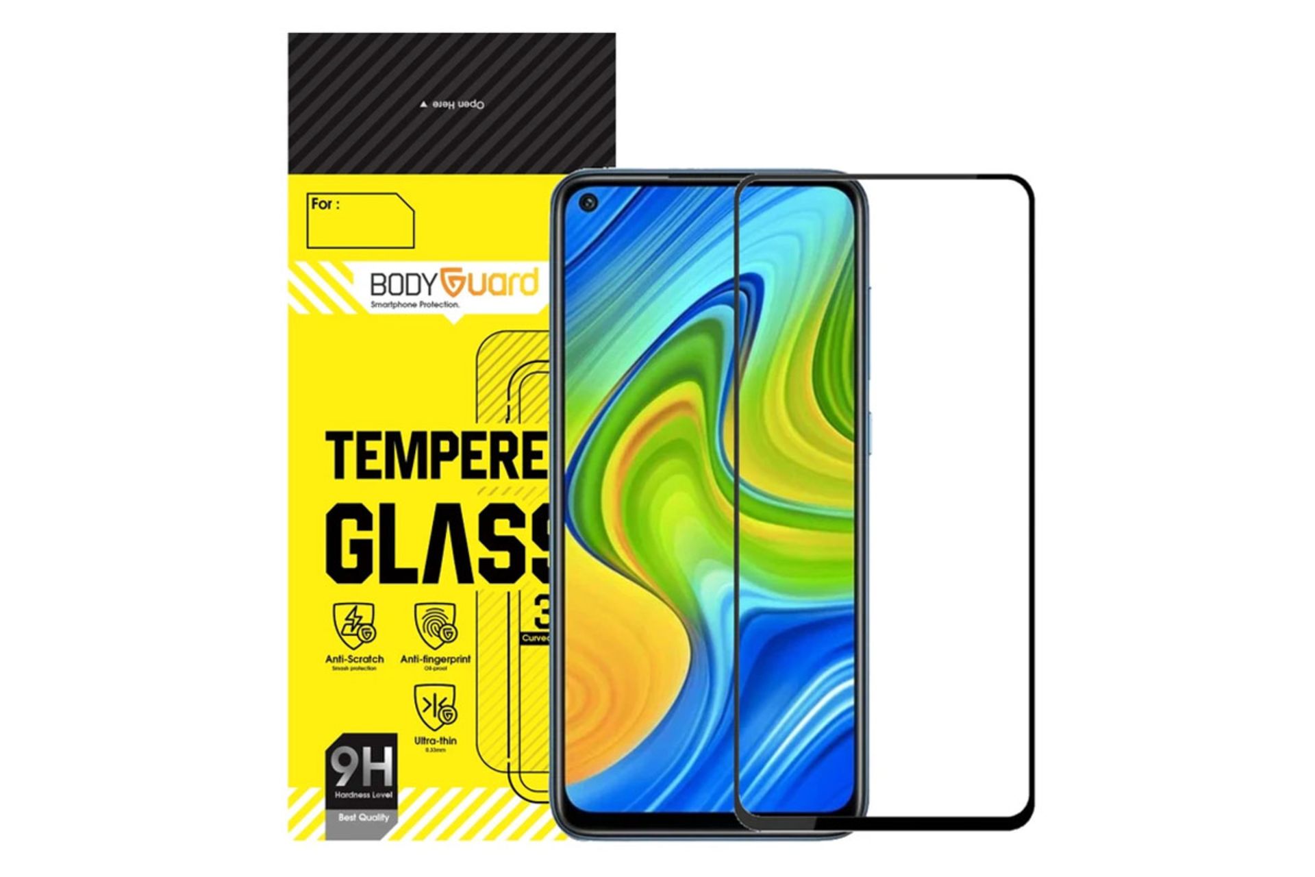 محافظ صفحه نمایش گوشی بادیگارد مدل FX مناسب شیائومی Redmi Note 9