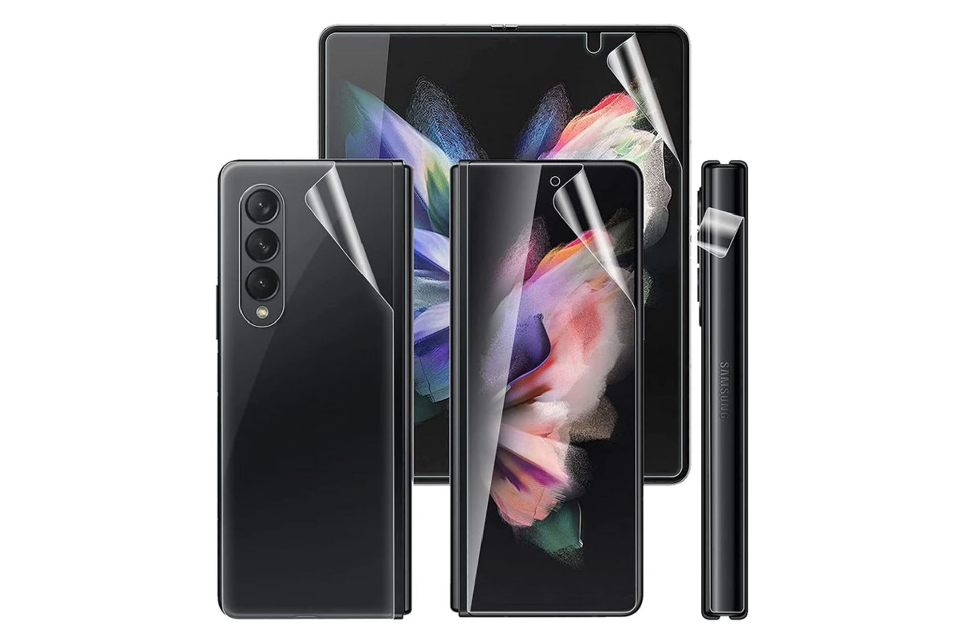 شفافیت محافظ صفحه نمایش گوشی بادیگارد مدل HydroGel مناسب سامسونگ Galaxy Z Fold4 به همراه محافظ پشت گوشی