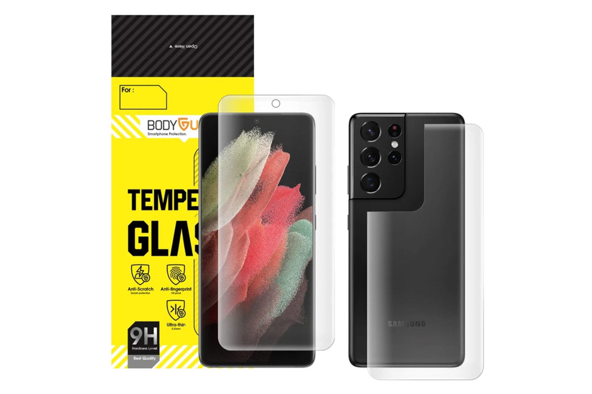 محافظ صفحه نمایش گوشی بادیگارد مدل مات HydroGel مناسب سامسونگ Galaxy S21 Ultra به همراه محافظ پشت گوشی