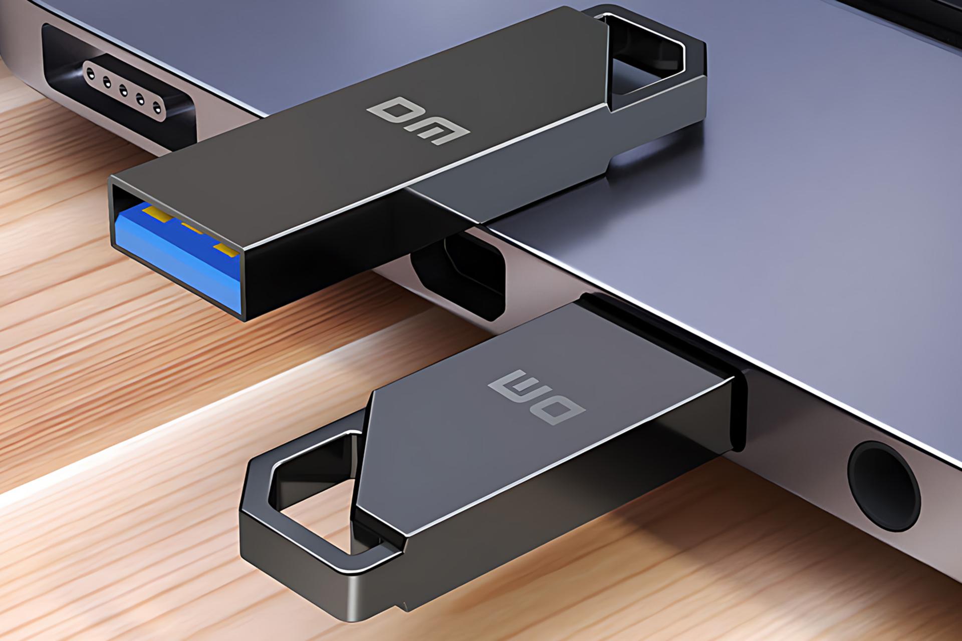 نمای کناری فلش مموری دی ام DM PD235 64GB USB 3.2