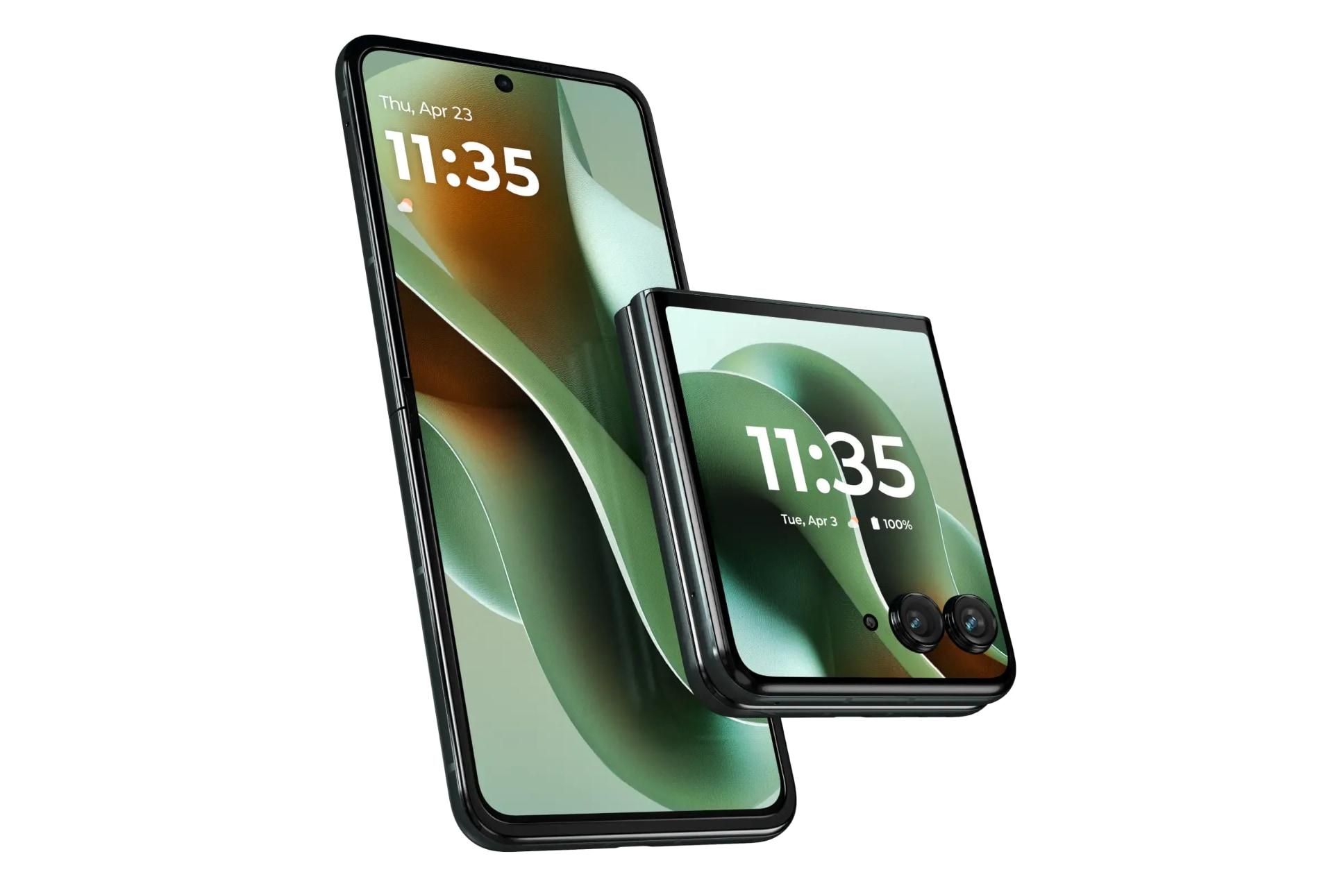 پنل جلو و پشت گوشی موبایل ریزر 60 اولترا موتورولا سبز تیره / Motorola Razr 60 Ultra