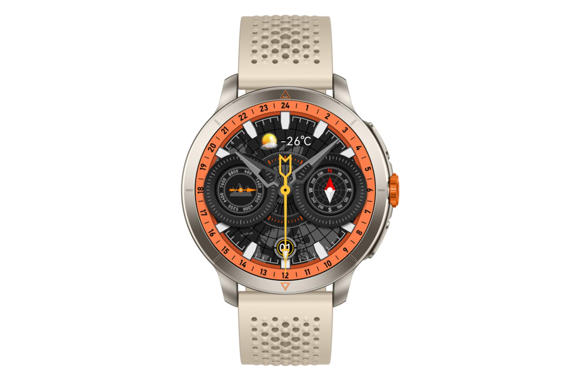 ساعت هوشمند شیائومی Xiaomi Glorimi GX RACE نقره ای از نمای روبرو