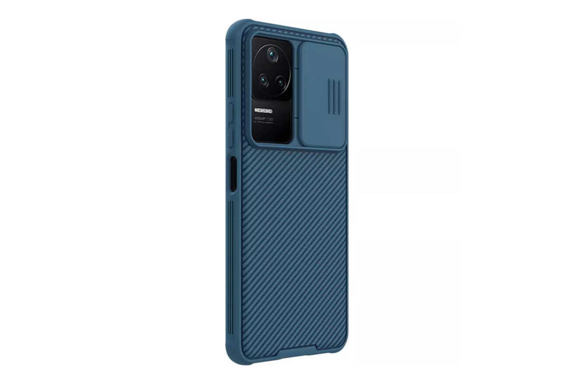 نمای سمت چپ قاب گوشی نیلکین مدل CamShield Pro مناسب شیائومی Redmi K40S / Poco F4 رنگ آبی