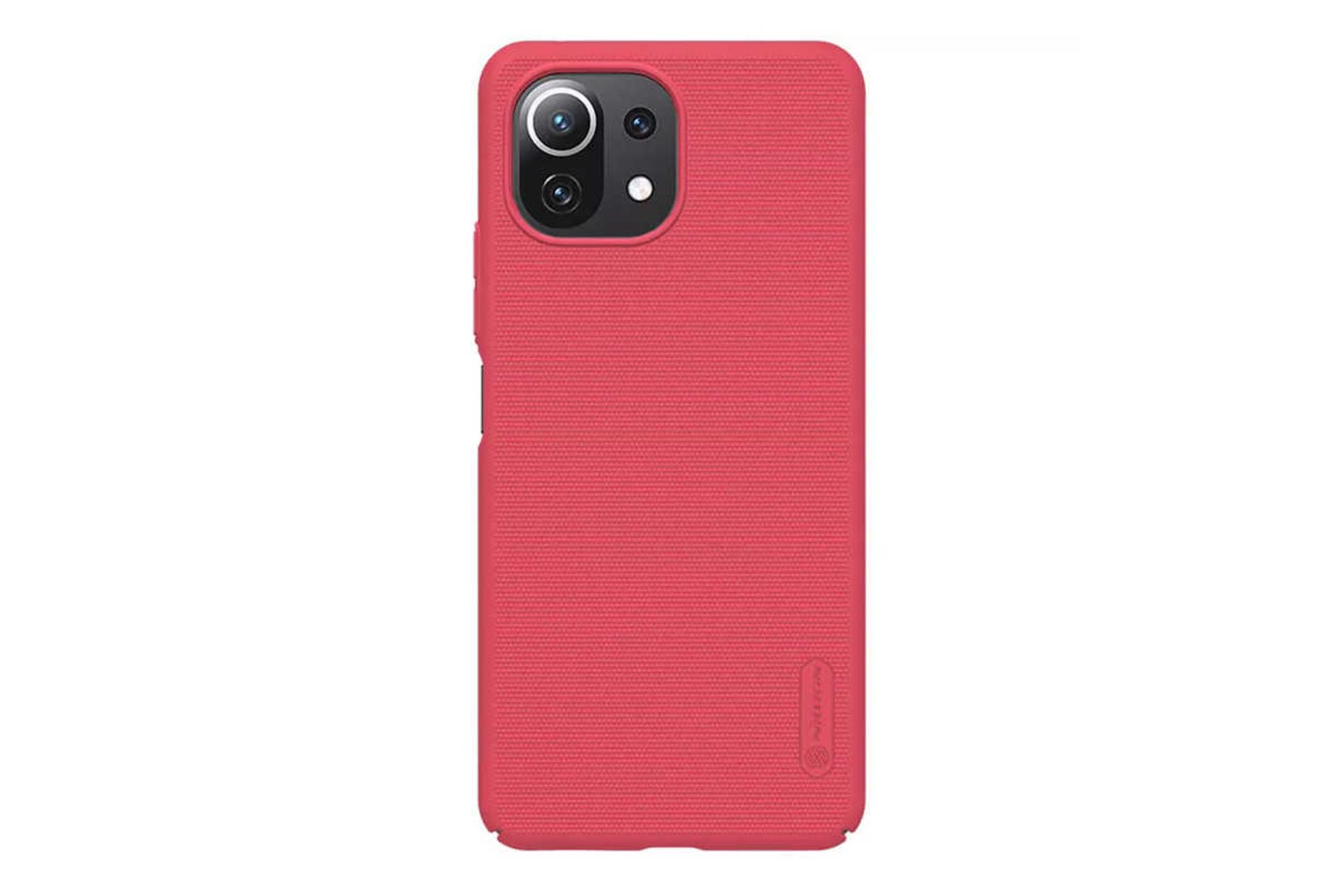 نمای پشت قاب گوشی نیلکین مدل Super Frosted Shield مناسب شیائومی Mi 11 Lite / Mi 11 Lite 5G رنگ قرمز