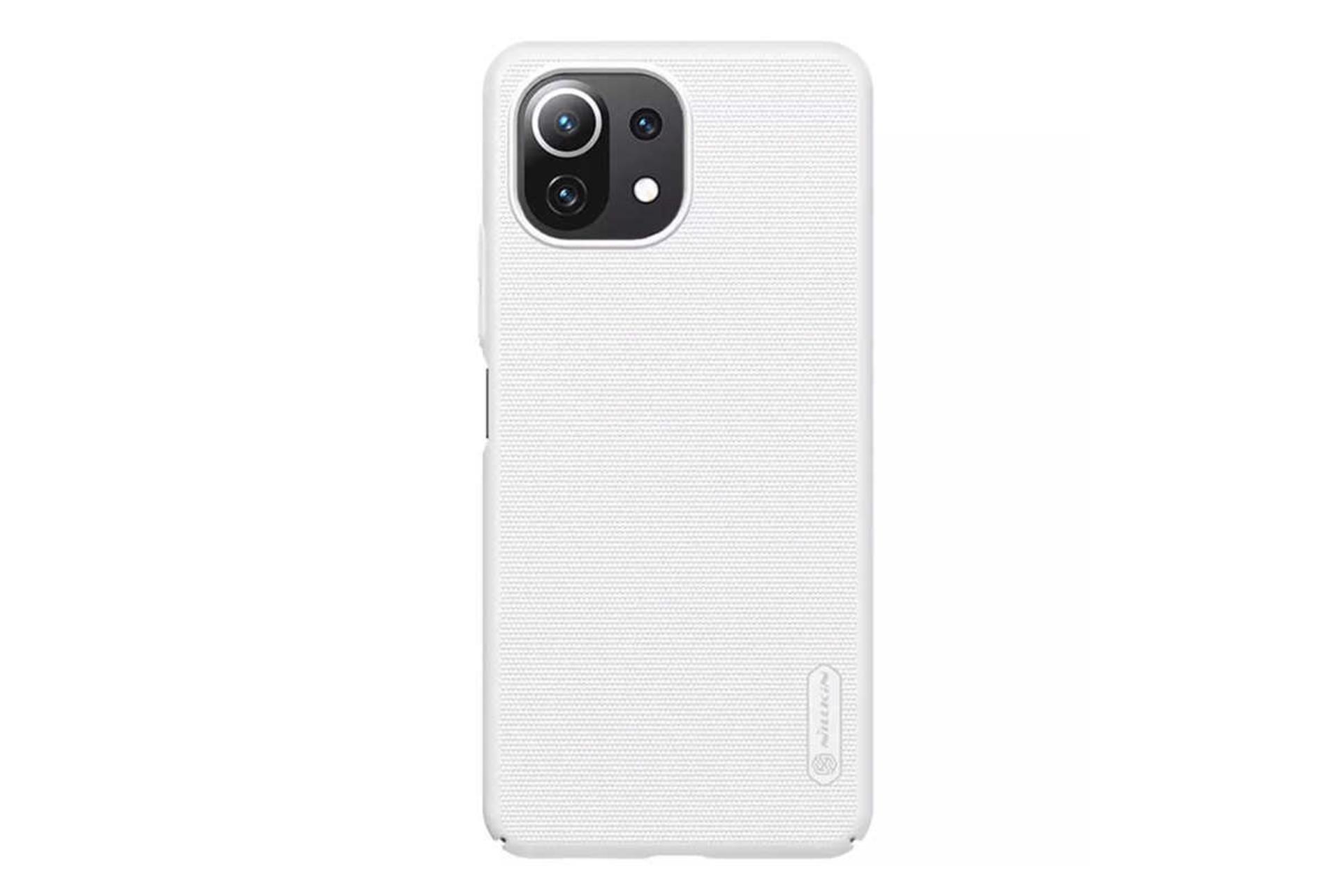 نمای پشت قاب گوشی نیلکین مدل Super Frosted Shield مناسب شیائومی Mi 11 Lite / Mi 11 Lite 5G رنگ سفید